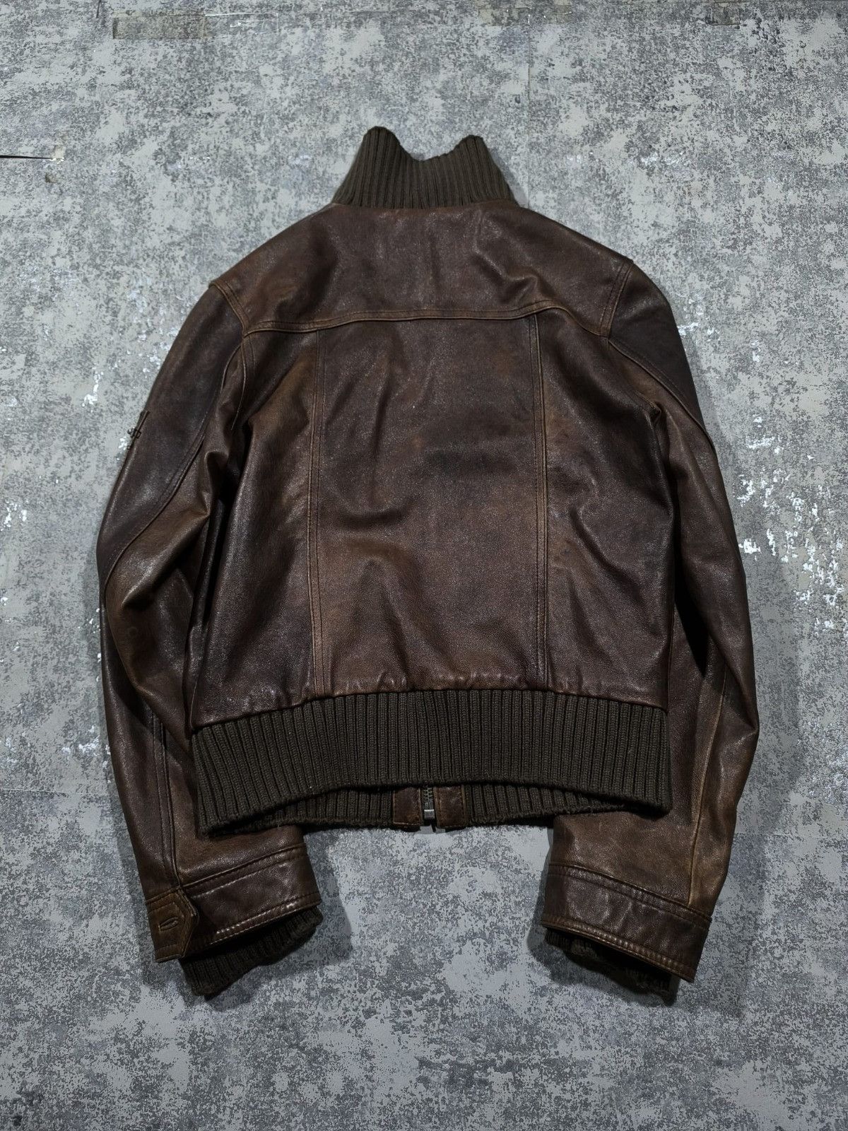 Hysteric Glamour Vtg Brown Leather Bomber Jacket Hedi Slimane Junya Watanabe Size US S / EU 44-46 / 1 - 4 Thumbnail