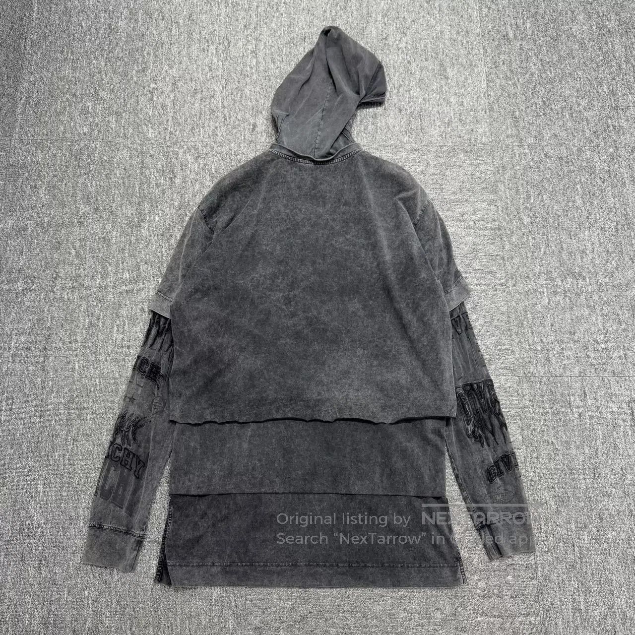 Givenchy Givenchy Washed Distressed Layered Hooded Shirt. Size US M / EU 48-50 / 2 - 4 Thumbnail