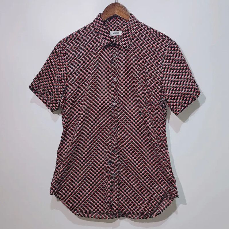 Moschino Moschino Red Polyester Short Sleeve Shirt 0089 Size M / US 6-8 / IT 42-44 - 1 Thumbnail