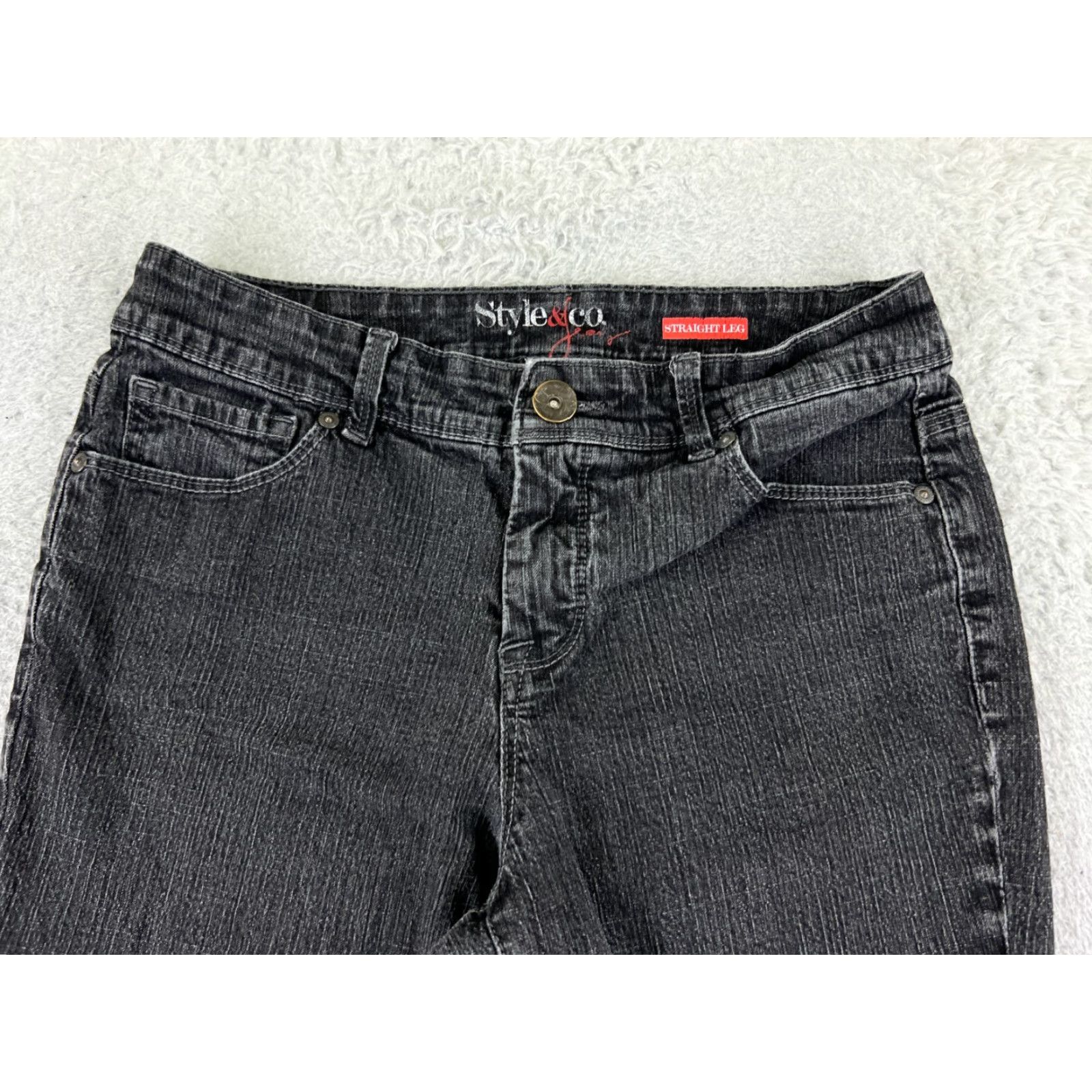 Vintage Style&co. Jeans Women’s Pants Black Cotton Blend Denim Straight Leg 26x29 Regular 4 Vintage? No Size 27" / US 4 / IT 40 - 4 Thumbnail