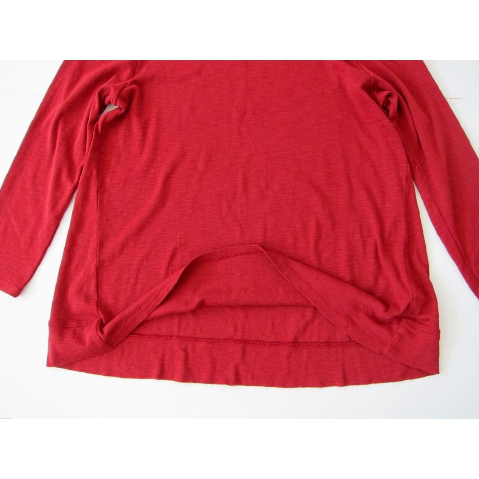 J. Jill J. Jill Blouse Shirt Women XL Petite Boat Neck Tunic 100% Cotton Red Maroon Pima Size XL / US 12-14 / IT 48-50 - 5 Thumbnail