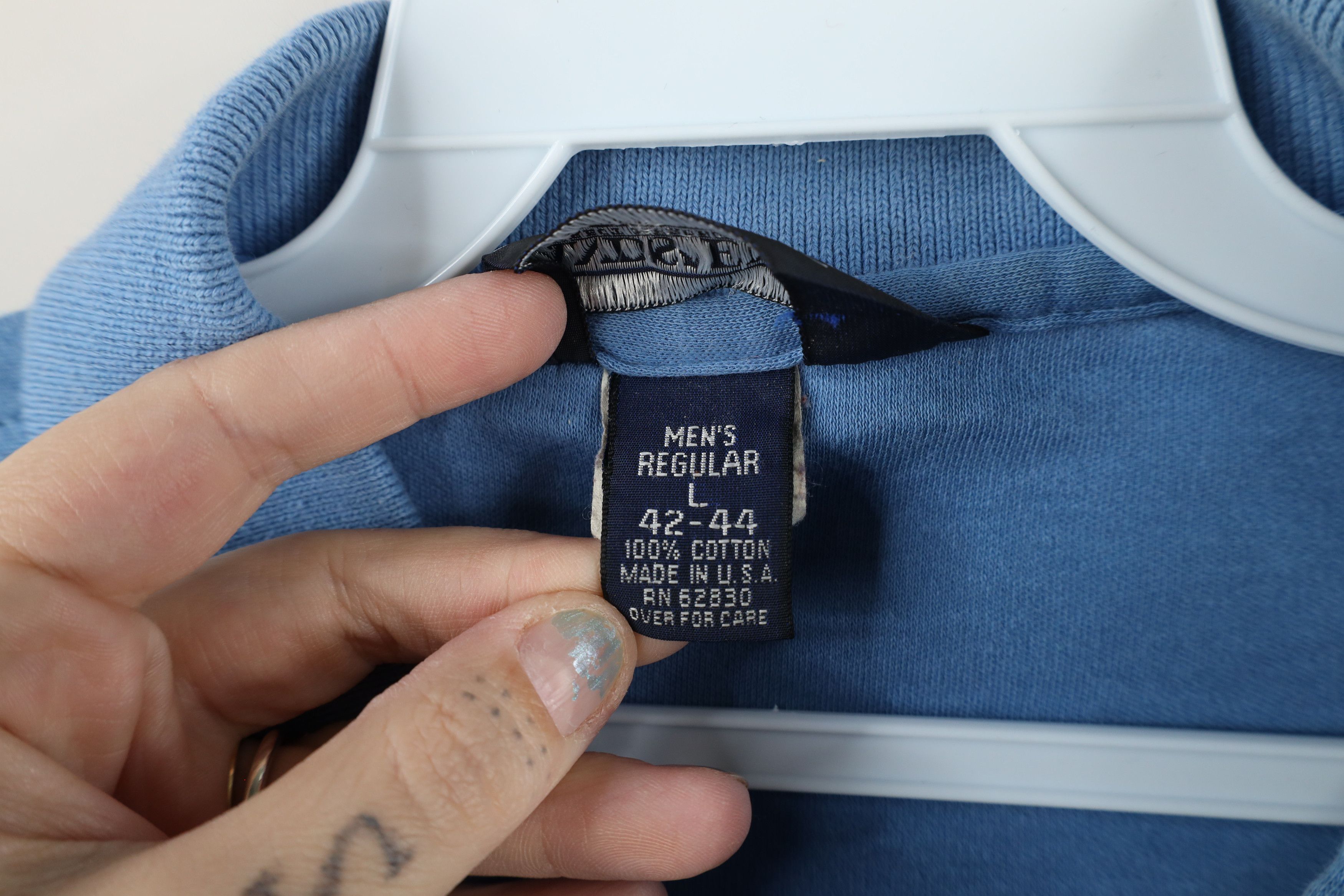 Lands' End × Vintage Vintage 90s Lands End Touch Long Sleeve Polo Shirt Blue USA Size US L / EU 52-54 / 3 - 10 Thumbnail