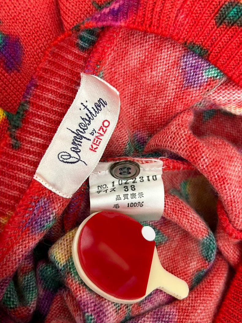 Kenzo KENZO Red floral knit sweater vintage Size XS / US 0-2 / IT 36-38 - 9 Thumbnail