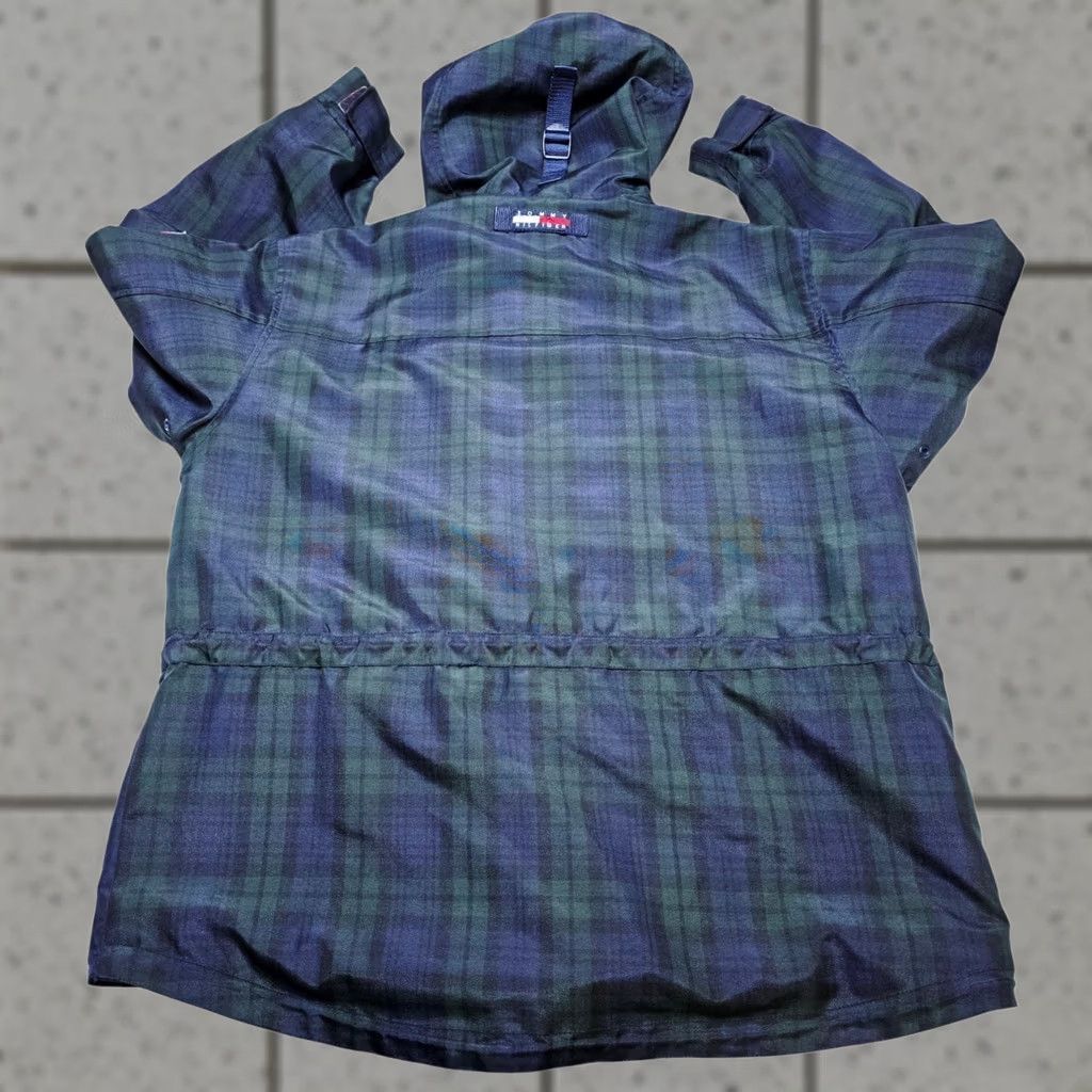 Tommy Hilfiger VINTAGE Tommy Hilfiger Parka Jacket Full Zip Hooded Plaid Blue Green Small 90s Mens Size US S / EU 44-46 / 1 - 1 Thumbnail