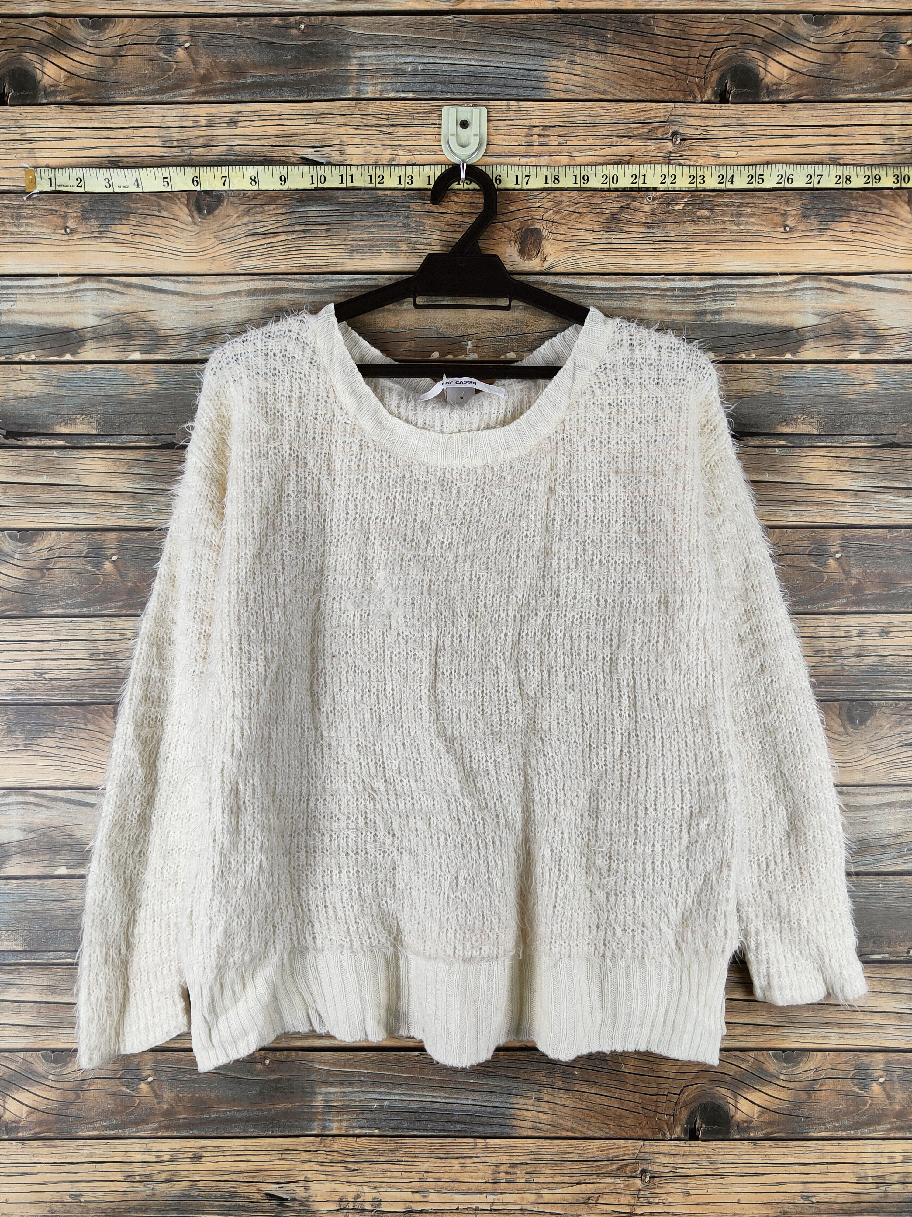 DL Ray Cassin Ivory Fur Mohair Knitwear #46-483