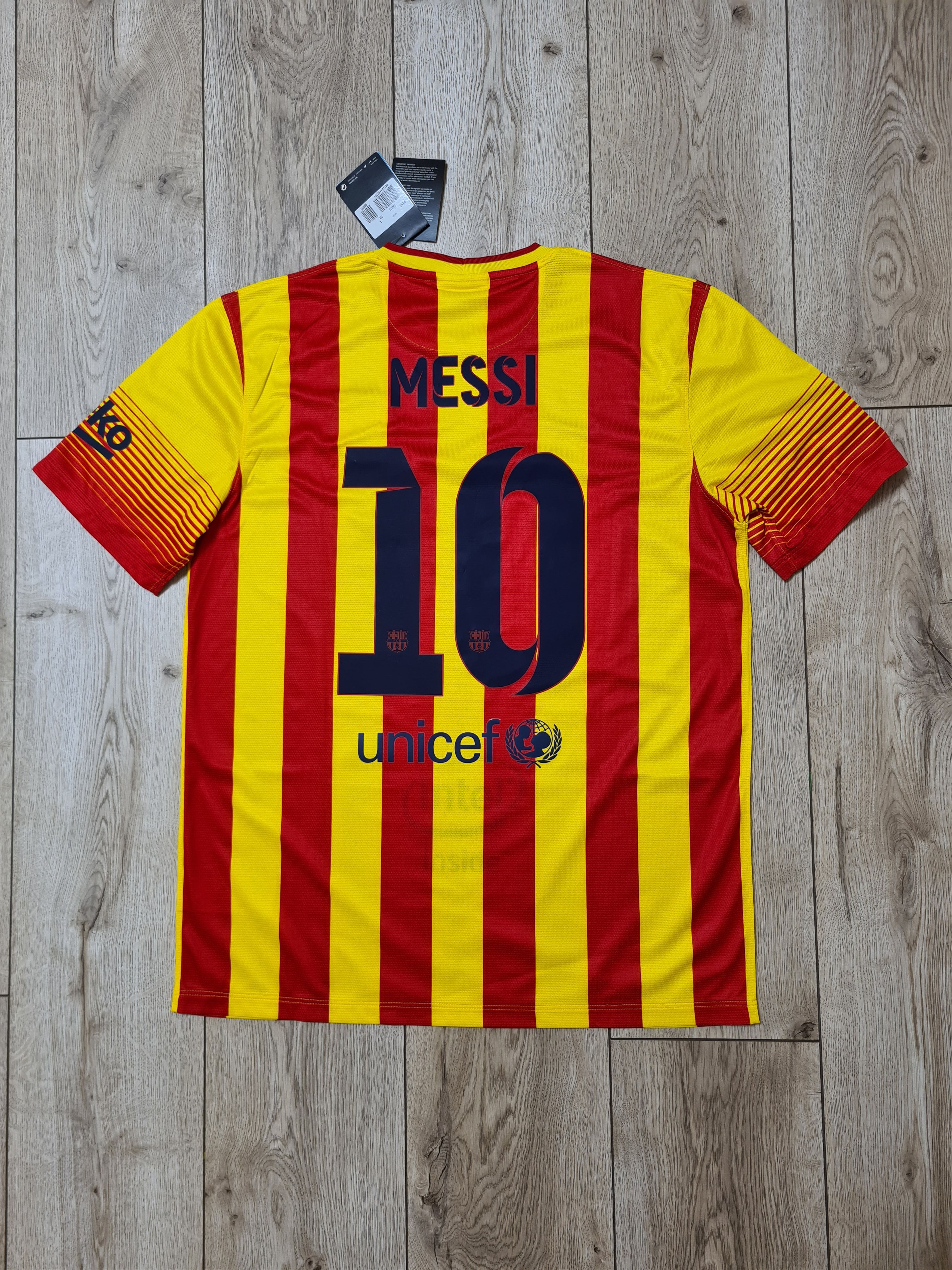 Nike BARCELONA 2013 2014 MESSI NEW AWAY FOOTBALL SOCCER JERSEY Size US L / EU 52-54 / 3 - 1 Thumbnail