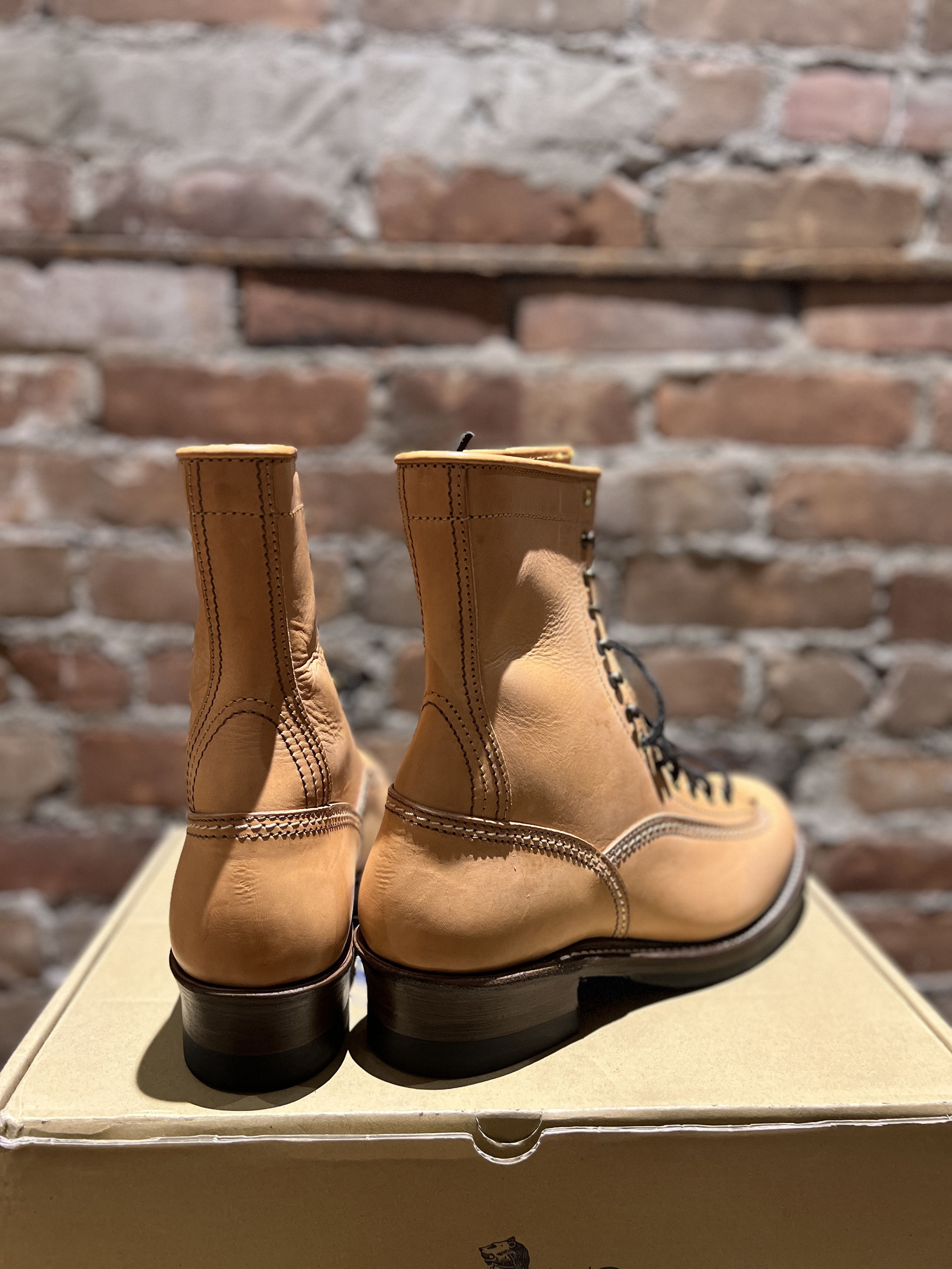 John Lofgren Donkey Puncher Boots 8" Badalassi Carlo Tanned Leather Bone Size US 8 / EU 41 - 3 Thumbnail