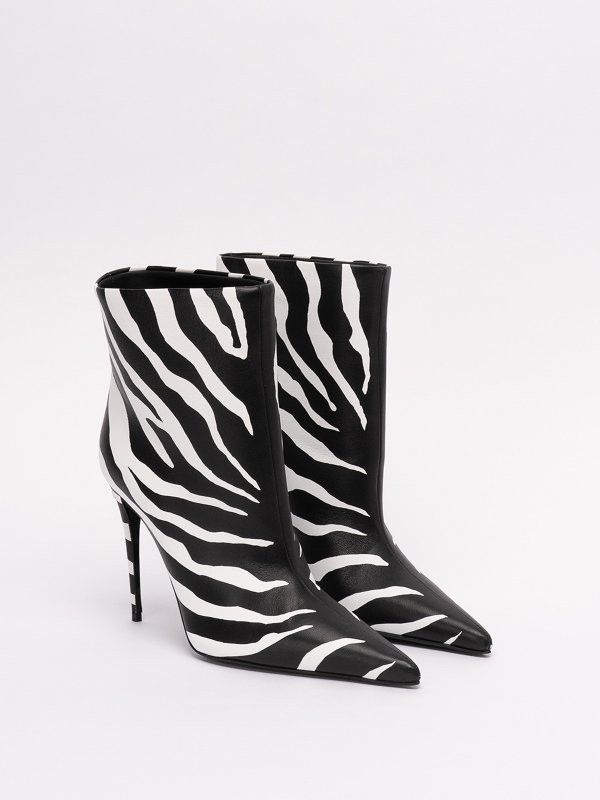 Dolce & Gabbana o1y0825 Zebra Stripes Ankle Boots in Black/White Size US 10 / IT 40 - 2 Thumbnail