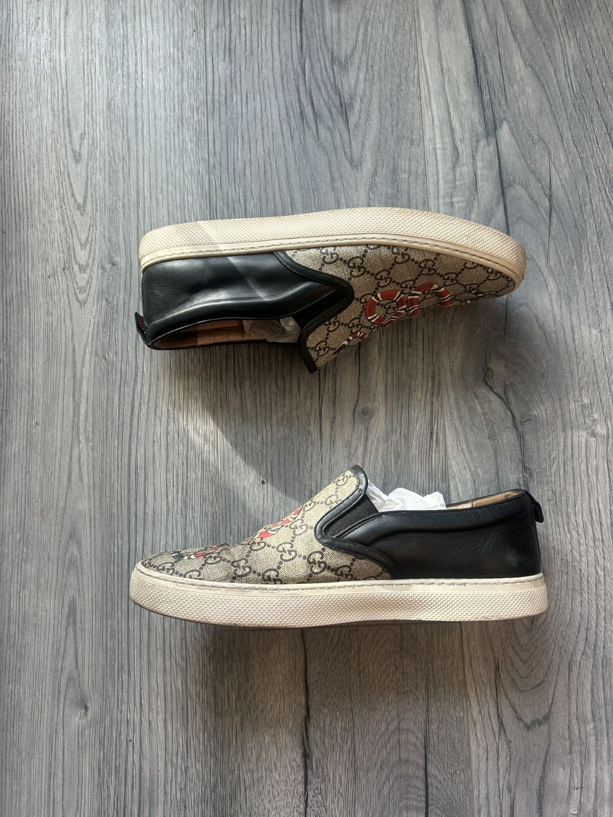 Gucci Gucci GG Supreme Snake Slip-On Sneakers Size US 10 / EU 43 - 3 Thumbnail