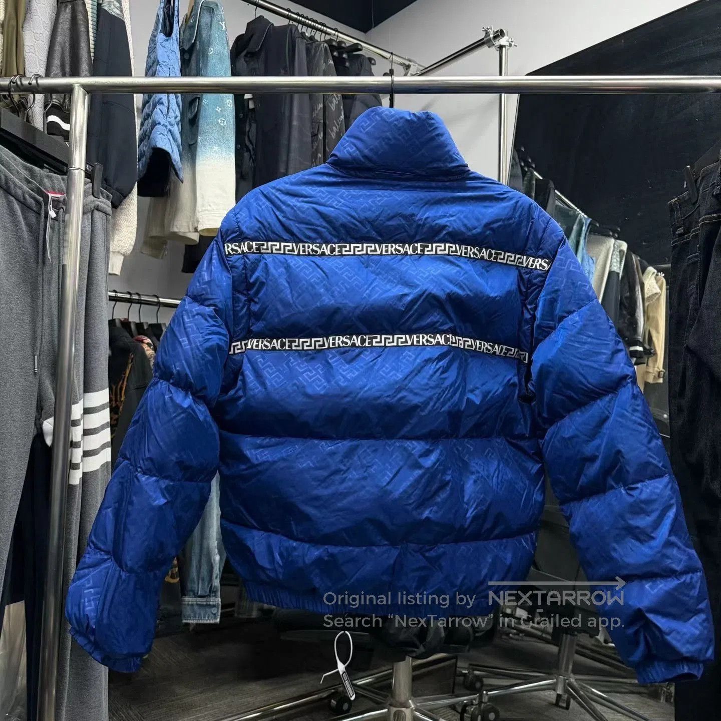 Versace Versace Blue All-Over Print Puffer Jacket. Size US M / EU 48-50 / 2 - 2 Thumbnail