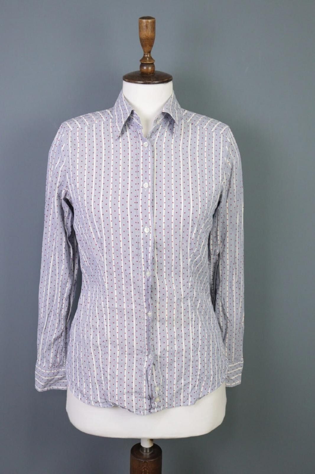 Etro Etro Milano Blue Striped Dotted Top Shirt Size 42 Size M / US 6-8 / IT 42-44 - 1 Thumbnail