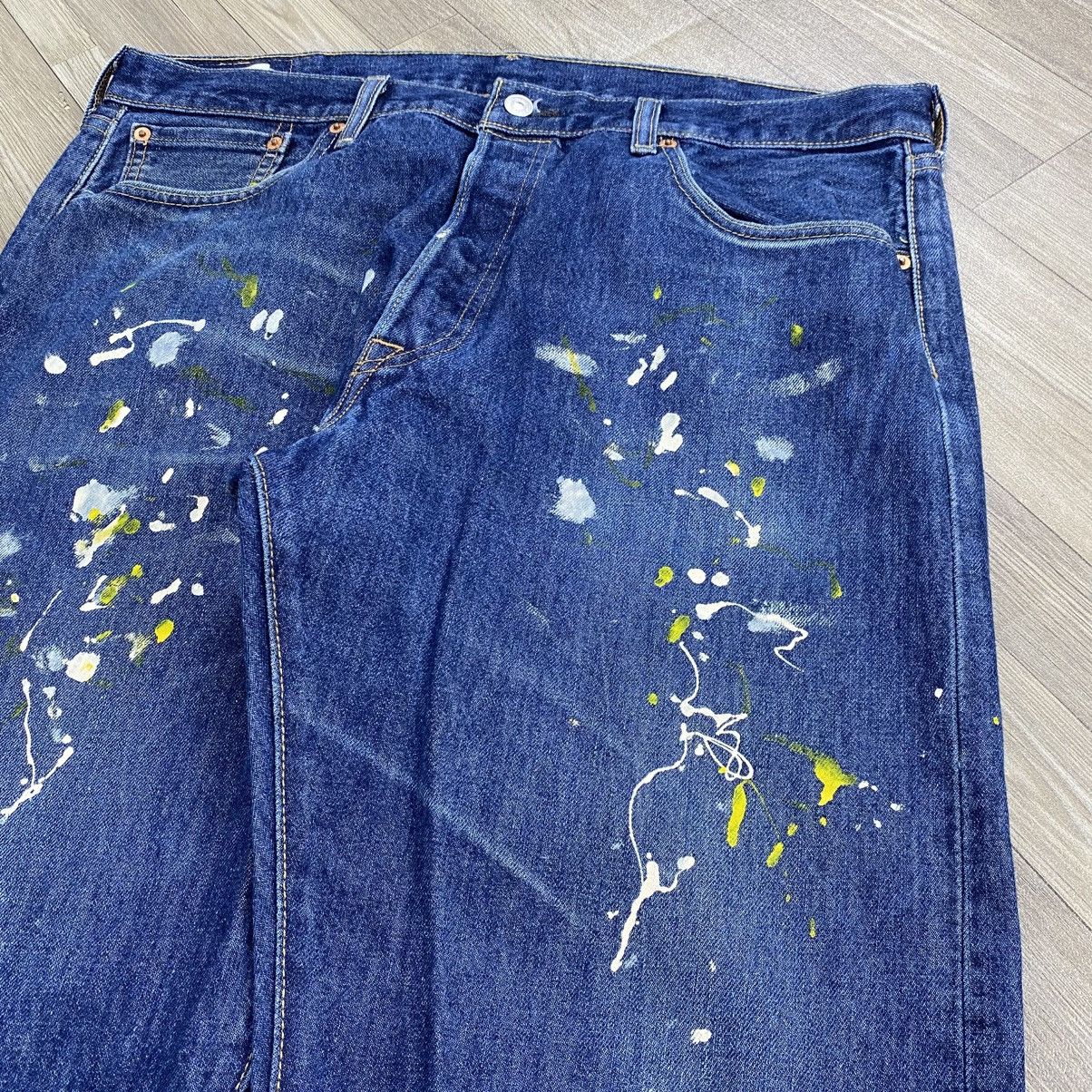 Levi's Vintage Clothing 2000s Vintage Levis 501 Painted 38x34 Blue Jeans Size US 38 / EU 54 - 4 Thumbnail