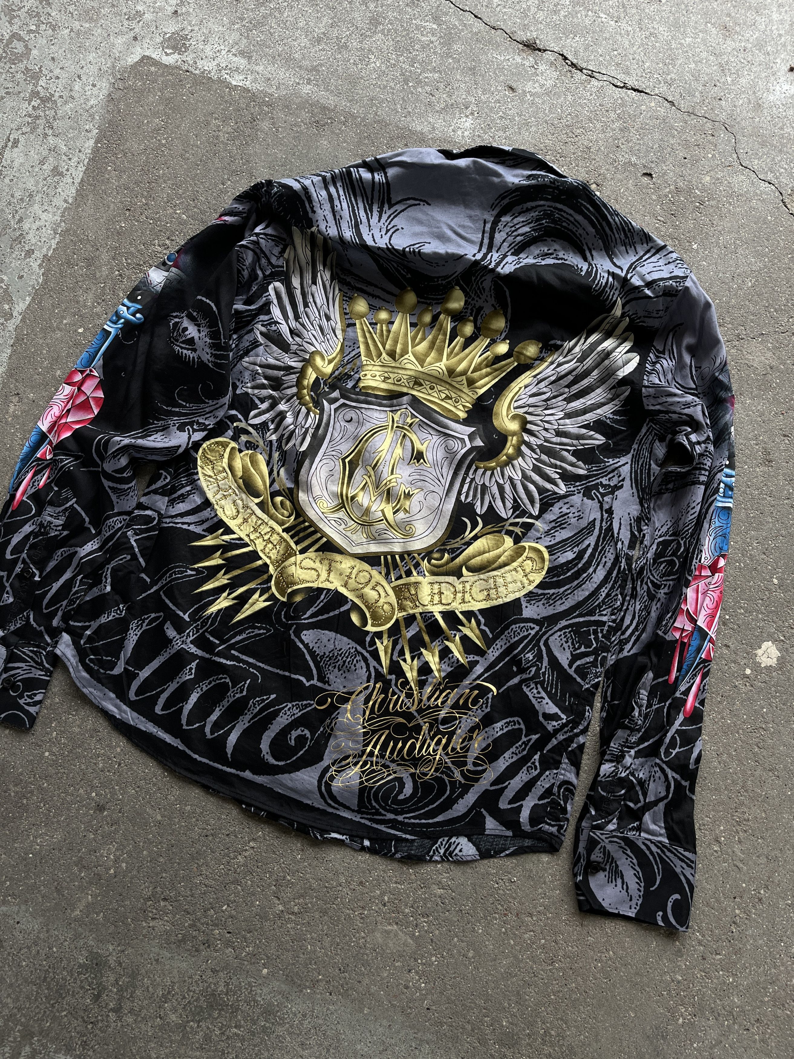 Christian Audigier Christian Audigier LA tattoo Y2K grunge shirt Size US S / EU 44-46 / 1 - 6 Thumbnail