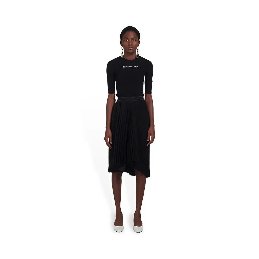 Balenciaga oc11z0825 Fancy Pleated Skirt in Black Size 28" / US 6 / IT 42 - 3 Thumbnail