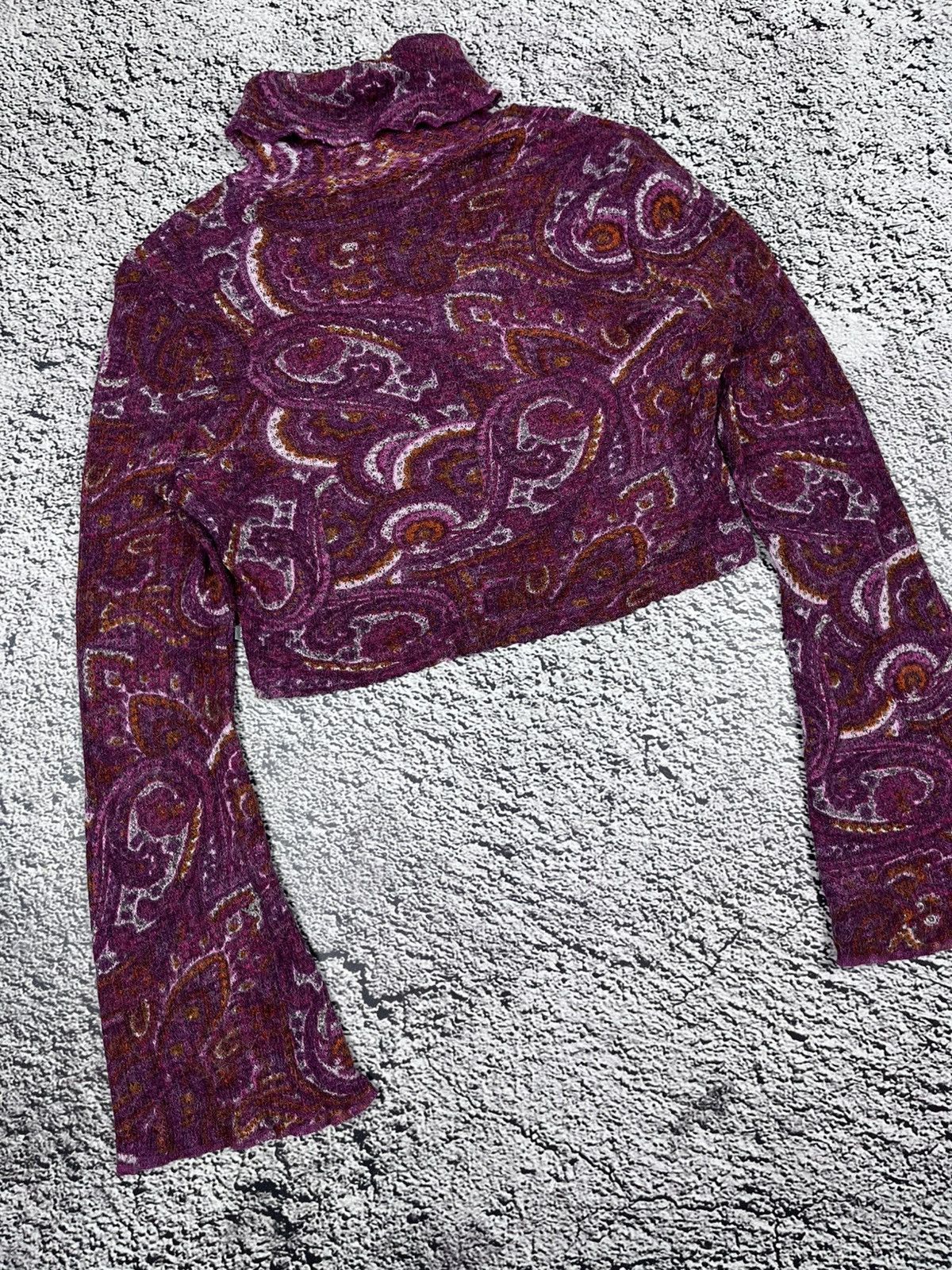 Japanese Brand Vintage Knit Abstract Cropped Turtleneck Top size M Size M / US 6-8 / IT 42-44 - 8 Thumbnail