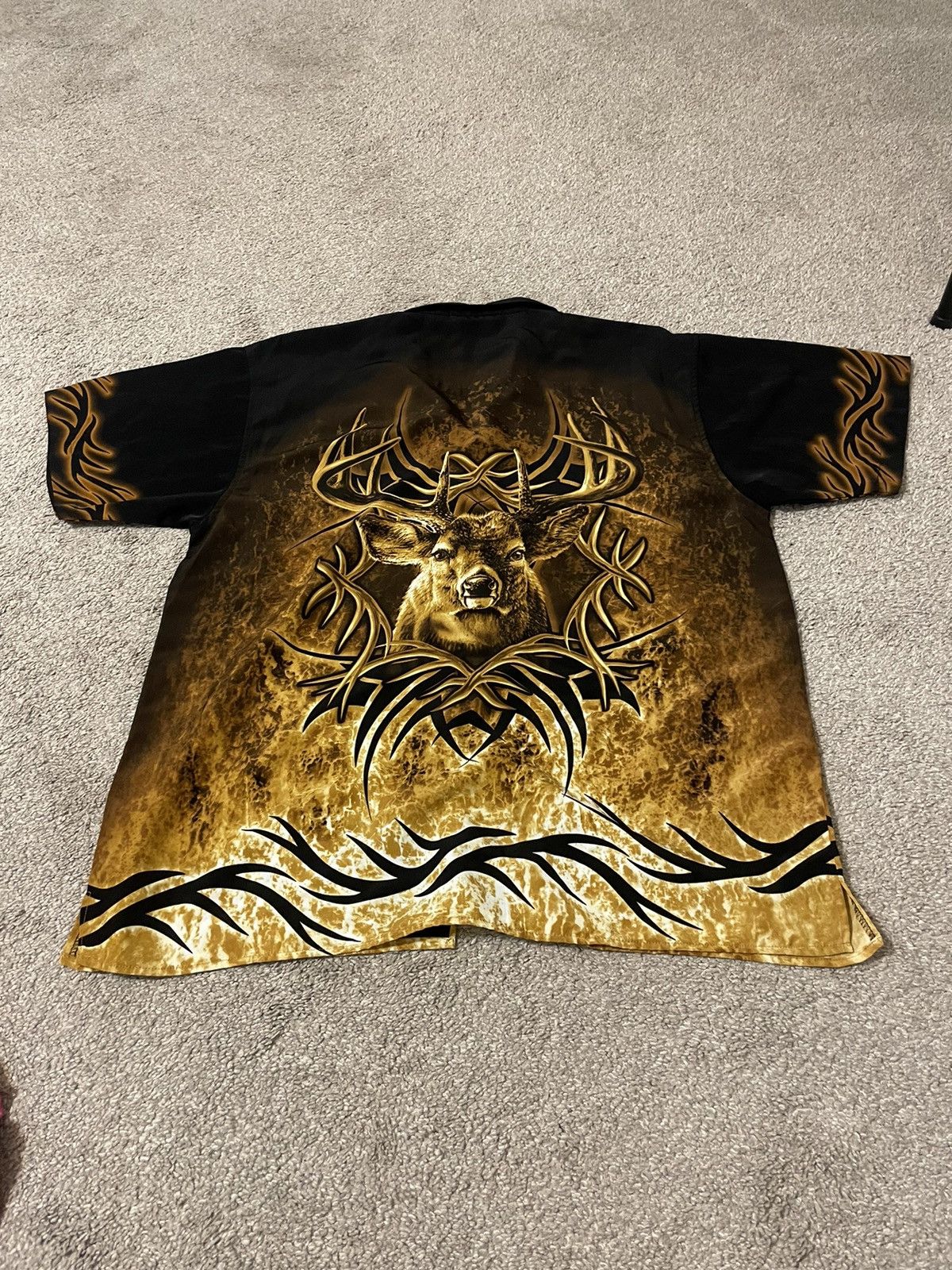 Band Tees × Vintage Vintage Y2k Buck wear Tribal Button Shirt XL All Over Print Size US XL / EU 56 / 4 - 2 Thumbnail