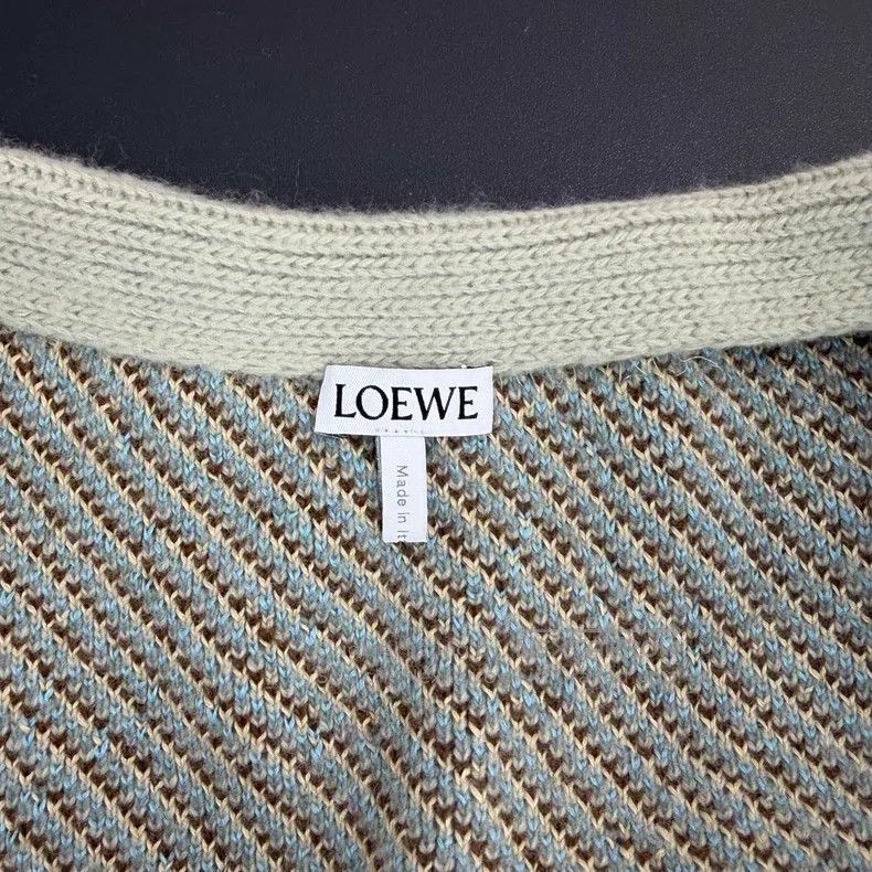 Loewe Loewe Light Grey-Green Large Logo Deer Pattern Wool Linen Size S / US 4 / IT 40 - 5 Thumbnail