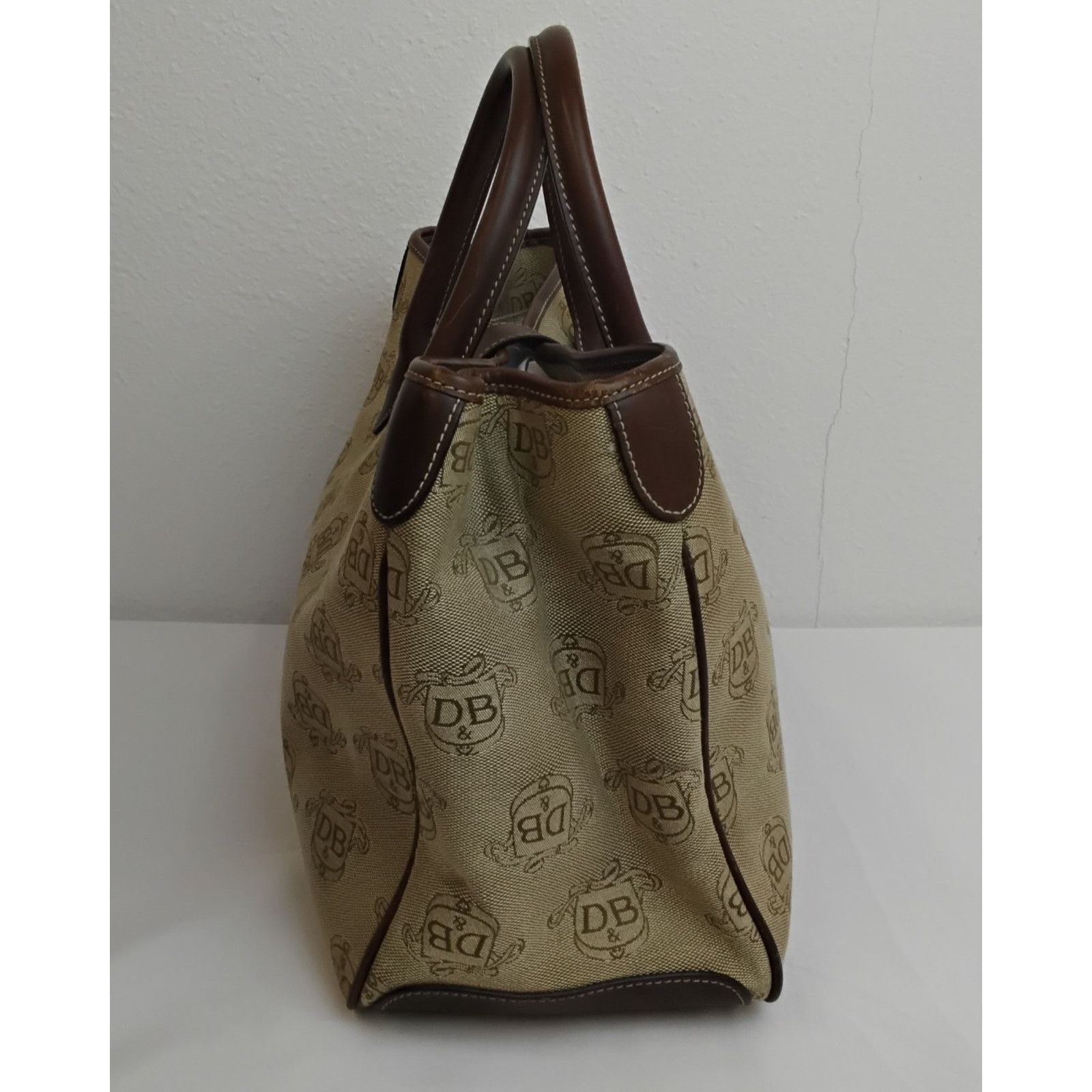 Dooney & Bourke Dooney & Bourke Jacquard Satchel Bag Brown DB Logo Canvas Size ONE SIZE - 5 Thumbnail