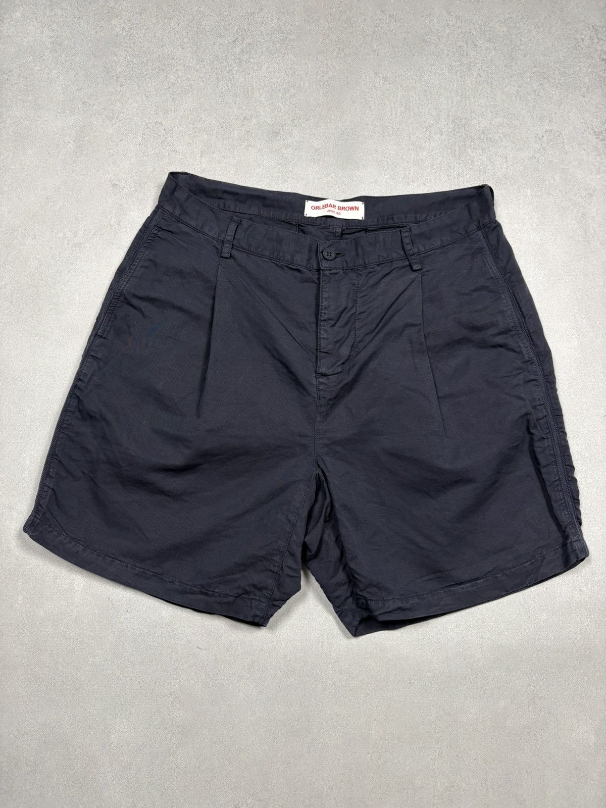 Orlebar Brown Orlebar Brown Tailored Shorts Navy Linen Cotton Portugal 32 Size US 32 / EU 48 - 1 Thumbnail