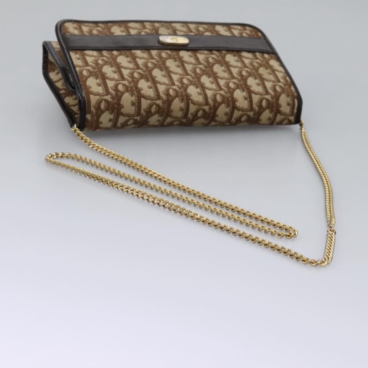 Dior DIOR Trotter Canvas Chain Shoulder Bag Brown Gold Size ONE SIZE - 7 Thumbnail