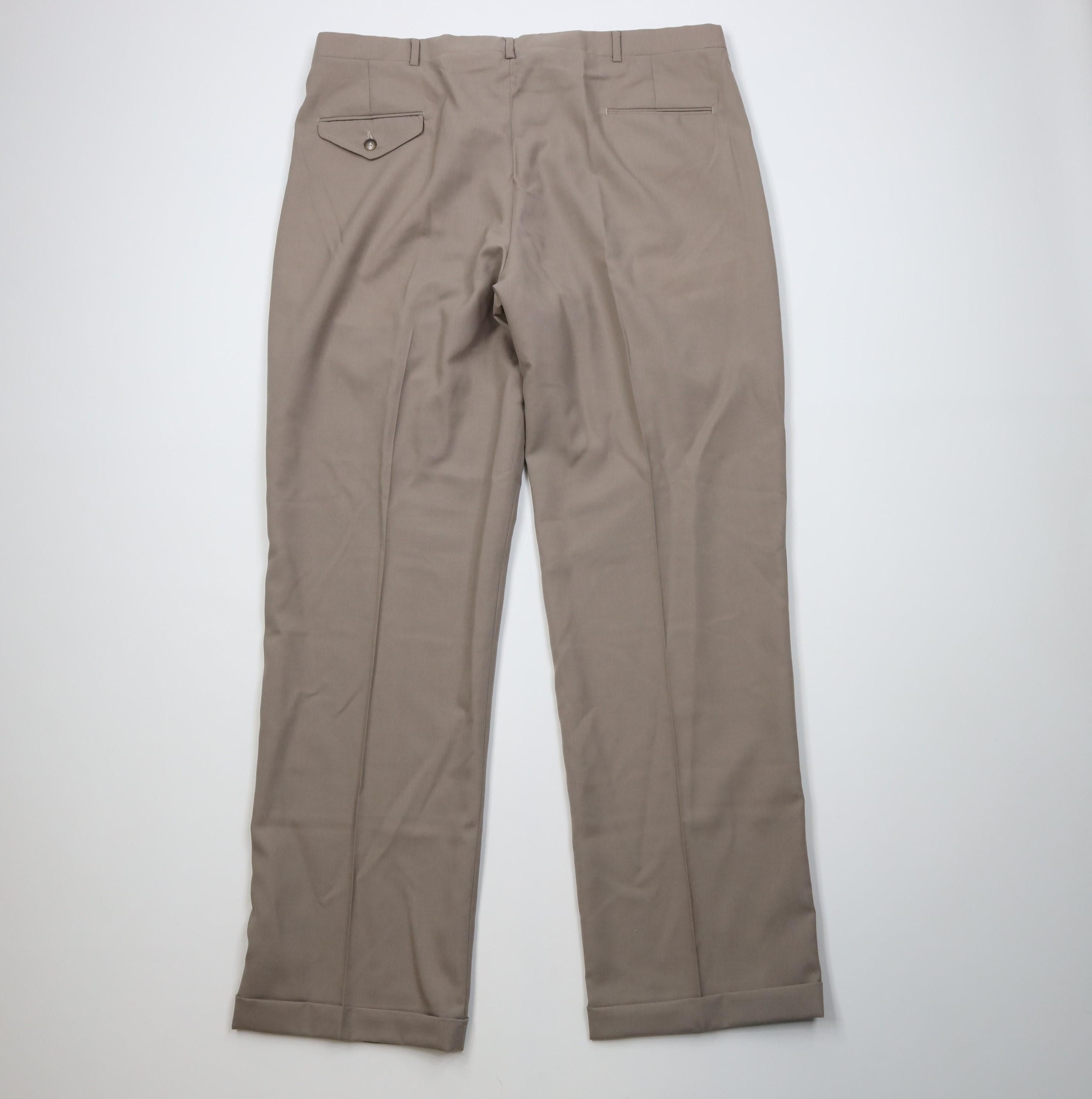 Lands' End Vintage 90s Lands End Knit Wide Leg Chino Pants Beige USA Size US 42 / EU 58 - 9 Thumbnail