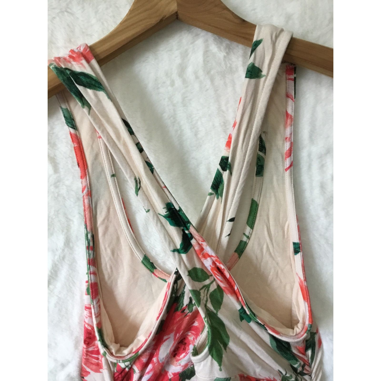 Anthropologie Anthropologie Cream Floral Eureka Racerback Dress Size XS / US 0-2 / IT 36-38 - 7 Thumbnail
