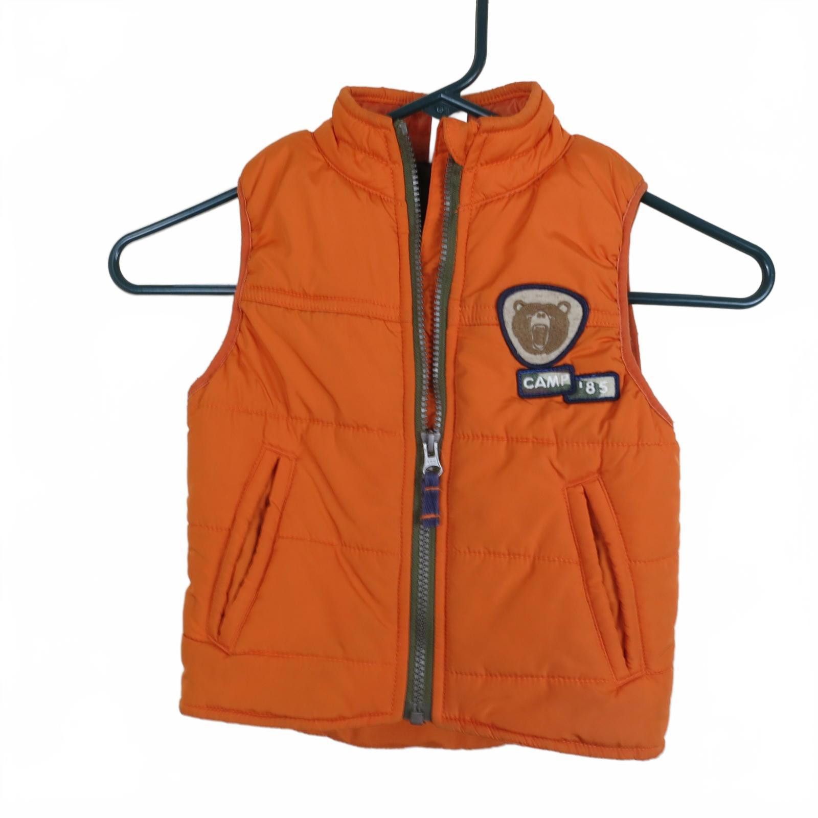 Other Carter's Toddler Puffer Vest - Orange with Bear Patch Size US XXS / EU 40 - 1 Thumbnail