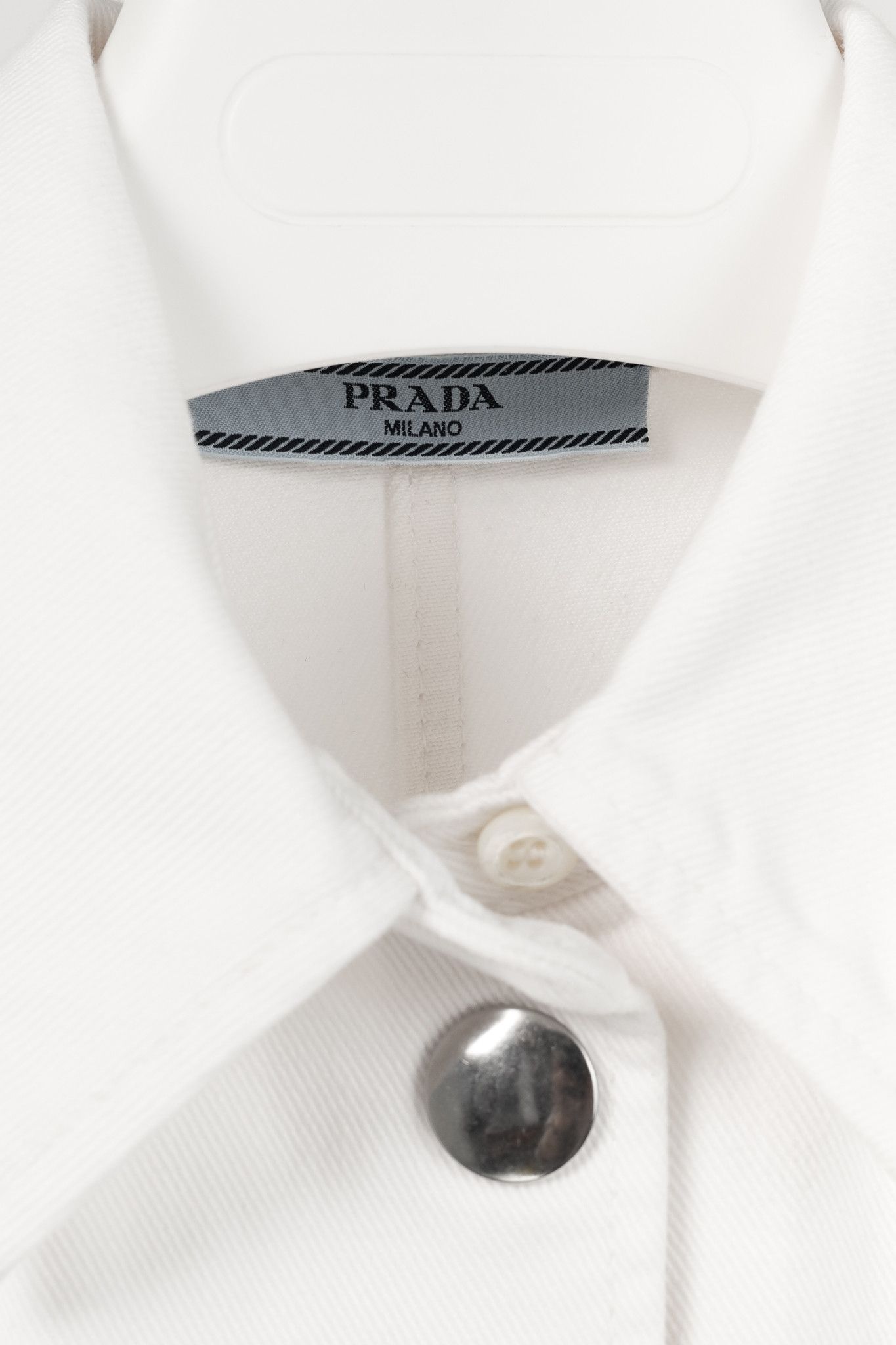 Prada Prada White Distressed Organic Denim Playsuit Size 27" / US 4 / IT 40 - 4 Thumbnail