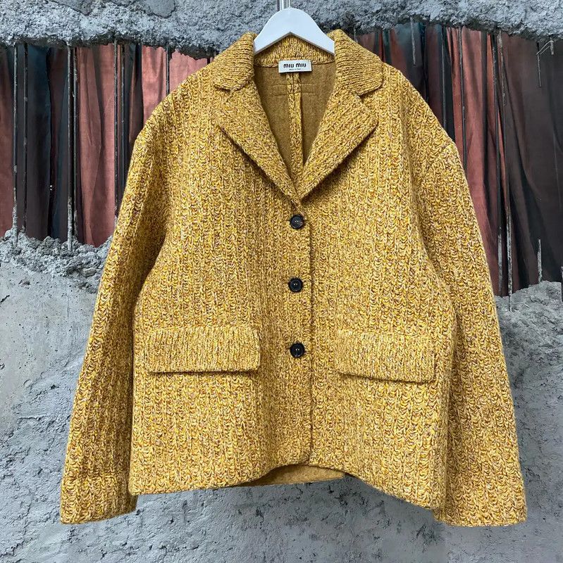 Miu Miu Miu Miu Yellow Women's Jacket for Spring/Fall 0089 Size ONE SIZE - 1 Thumbnail
