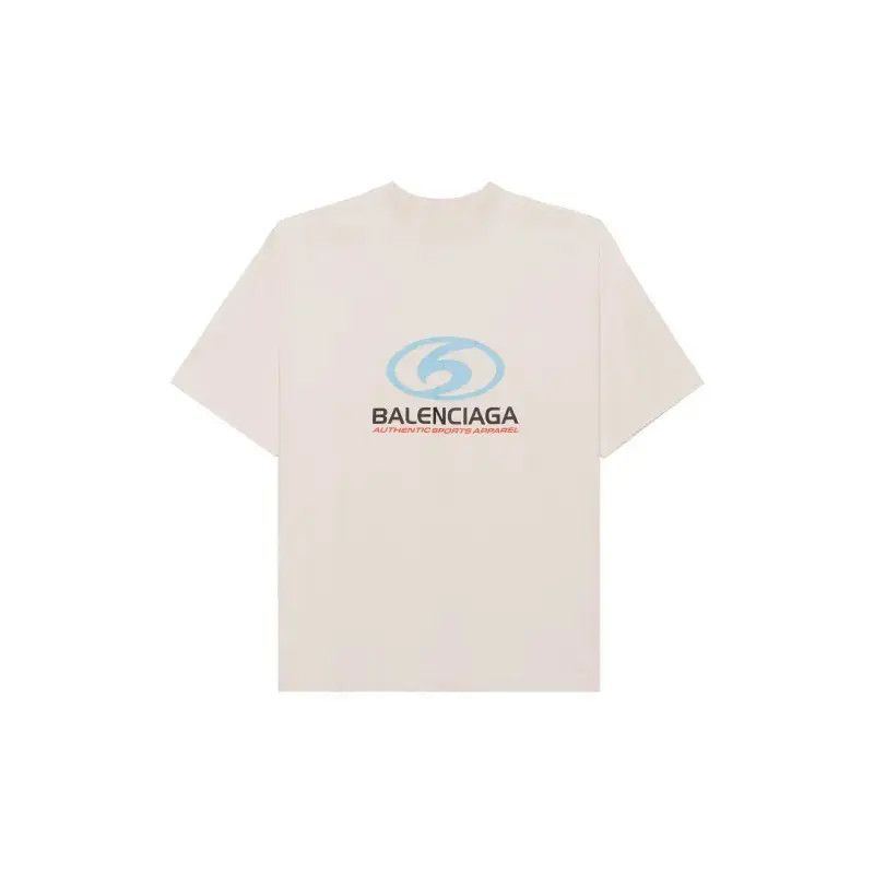 Balenciaga o1la1rc1a1125 Surfer T-Shirt Medium Fit in Ecru/Light Blue Size US M / EU 48-50 / 2 - 1 Thumbnail