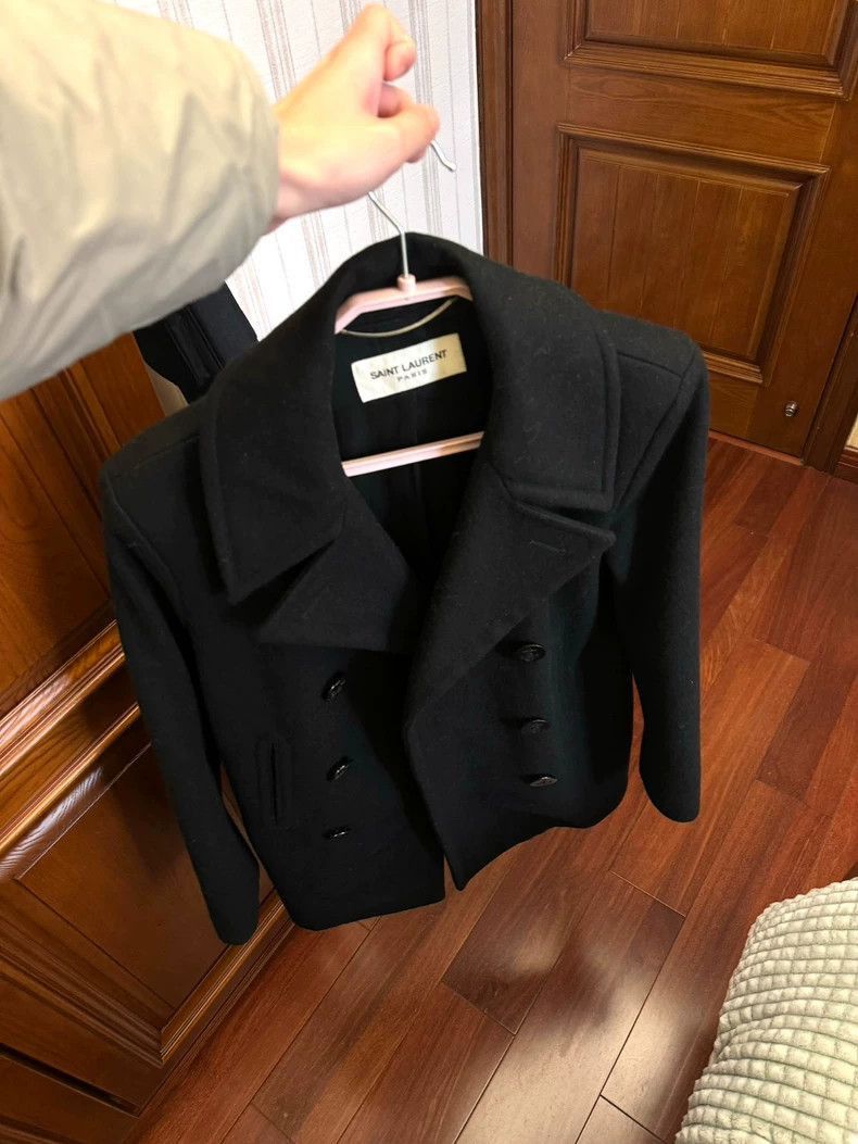 Saint Laurent Paris Saint Laurent Paris Navy coat in the first year of 13fw-250 Size US S / EU 44-46 / 1 - 4 Thumbnail