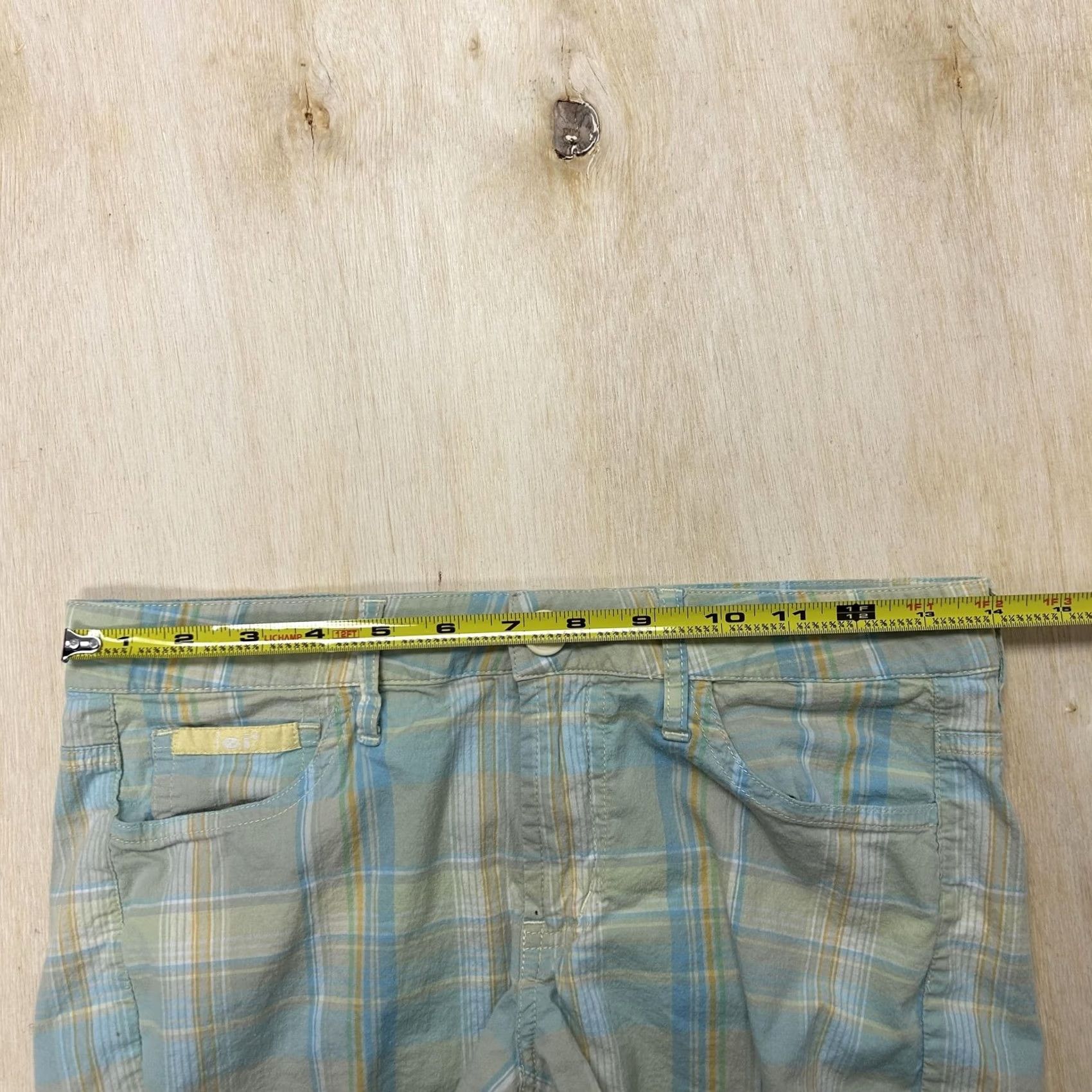 L.E.I. L.e.i. Shorts Womens 7 Blue Plaid Twill Chino Flat Stretch Casual Summer Size 28" / US 6 / IT 42 - 4 Thumbnail