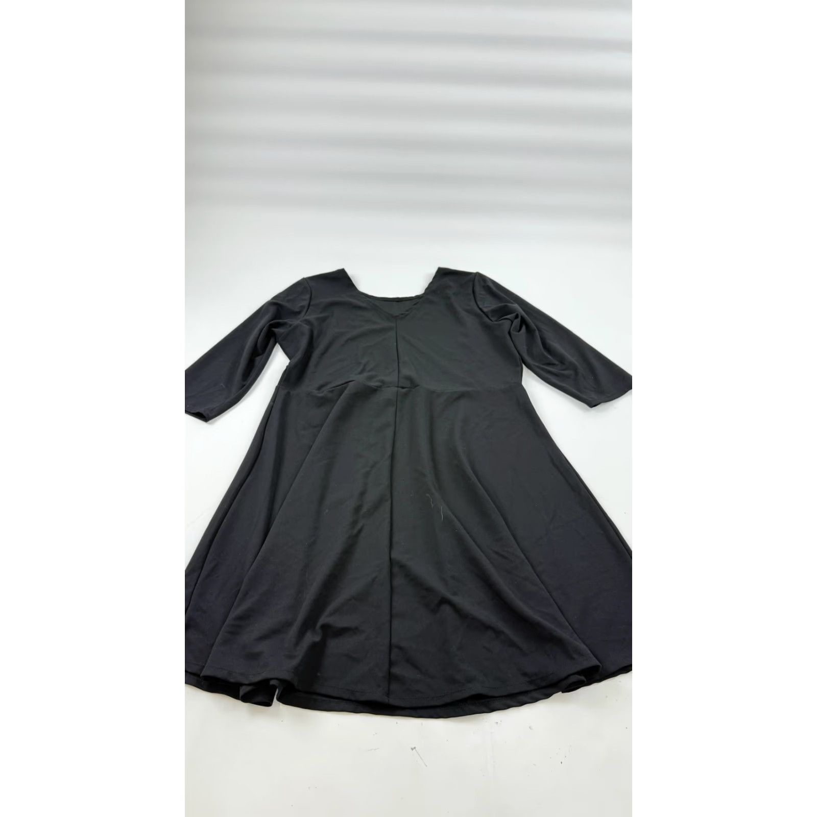 CO VKY & CO Dress Womens 3X Black Fit & Flare A Line 3/4 Sleeve Plus Size Stretch Dress Size XXL / US 16-18 / IT 52-54 - 5 Thumbnail