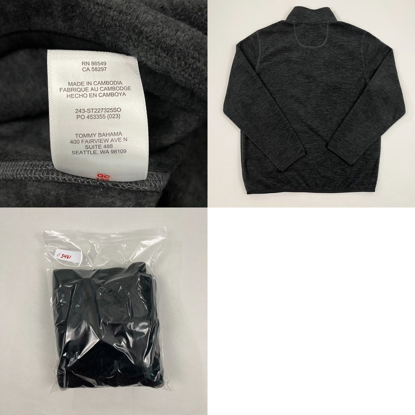 Tommy Bahama Tommy Bahama Sweater Mens L Gray Fleece 1/4 Quarter Zip Snap Henley Pullover Size US L / EU 52-54 / 3 - 8 Thumbnail