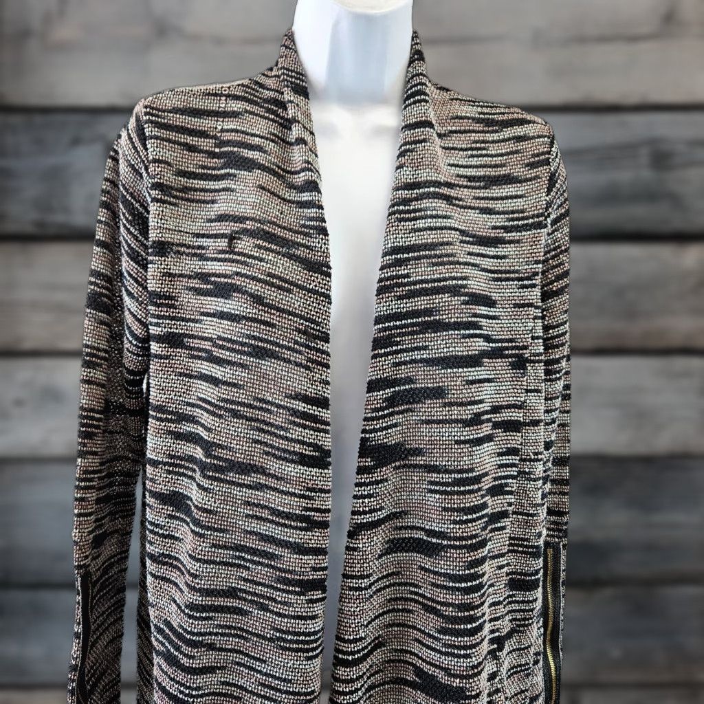 Vintage Knox Rose Cardigan Womens Size M Medium Black Pink Long Sleeve Pockets Sweater Size M / US 6-8 / IT 42-44 - 1 Thumbnail