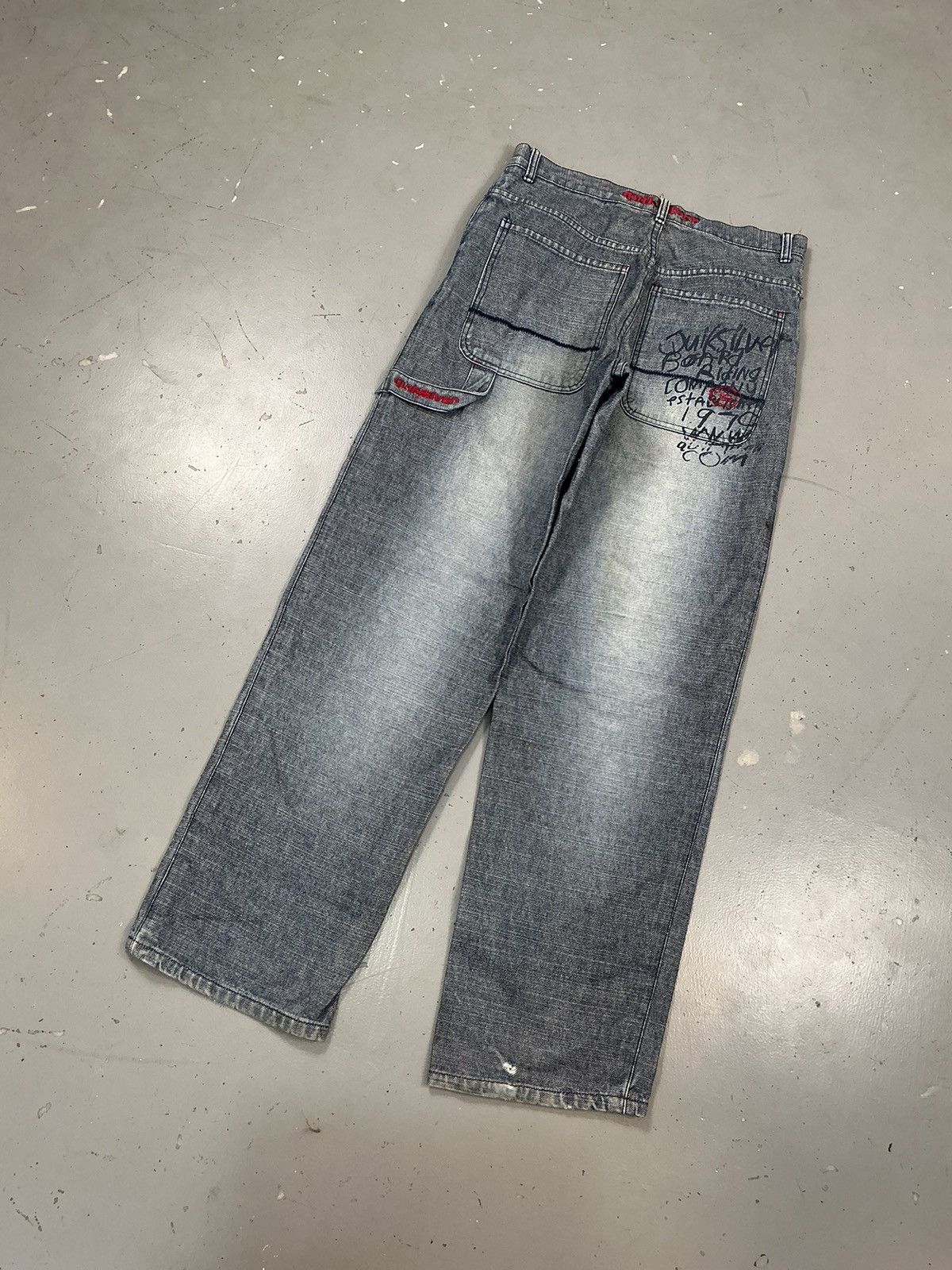 Quiksilver × Vintage Vintage quiksilver SpellOut embroidered denim Size US 32 / EU 48 - 10 Thumbnail
