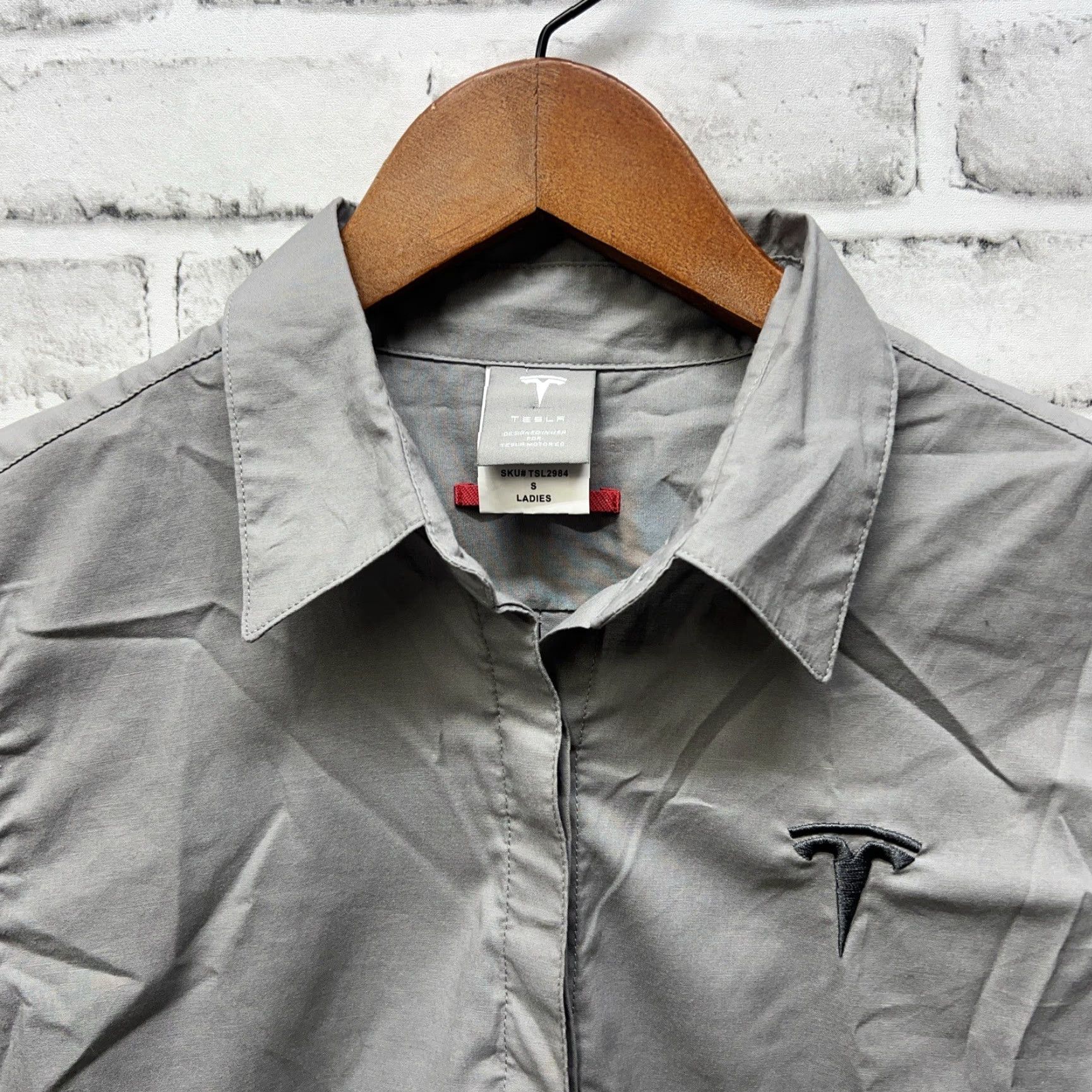 Vintage VINTAGE Tesla Women's Button-Up Shirt Gray Size S Size S / US 4 / IT 40 - 2 Thumbnail