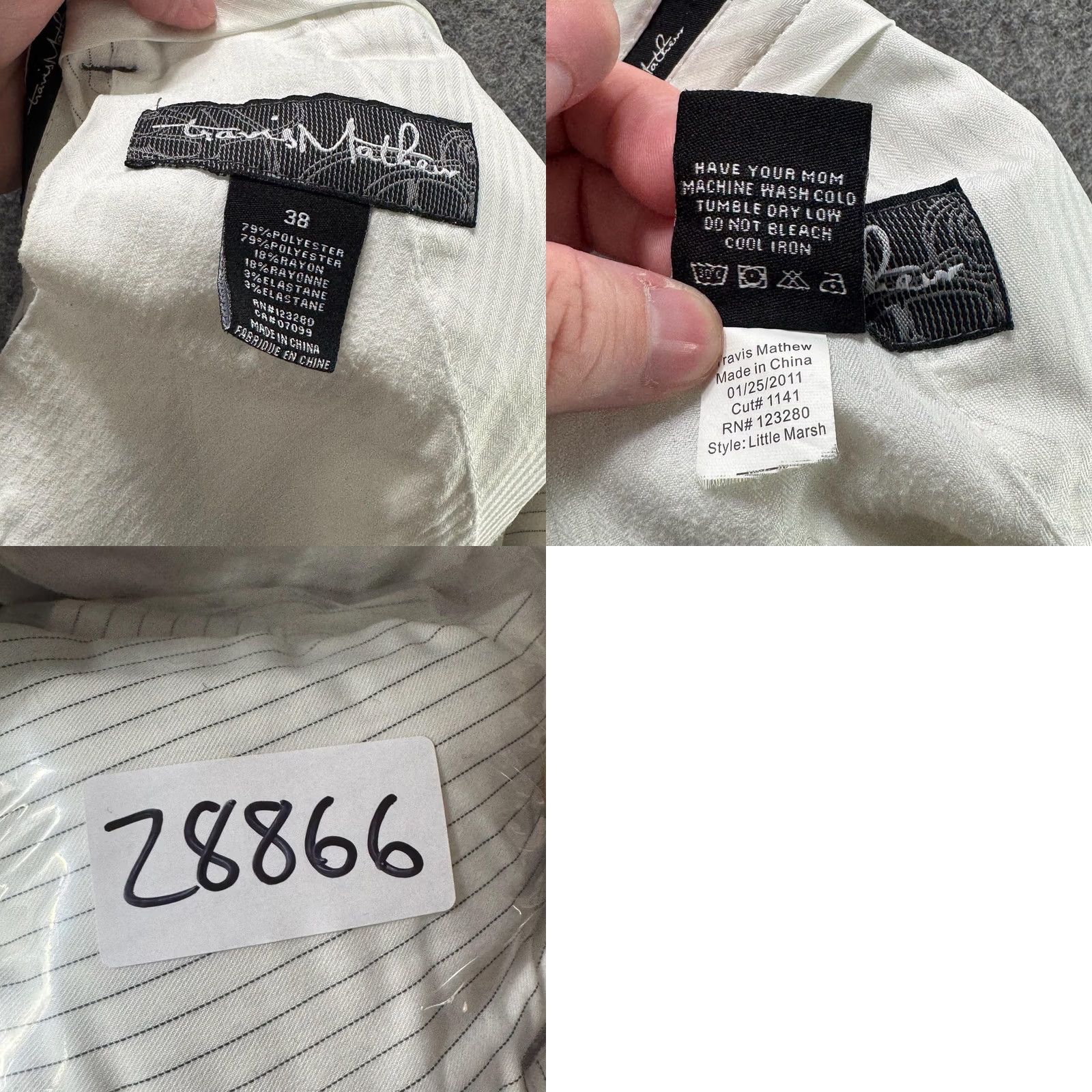 TravisMathew Travis Mathew Shorts Mens 38 Beige Stripe Chino Flat Front Golf Stretch 6 Inseam Size US 38 / EU 54 - 10 Thumbnail