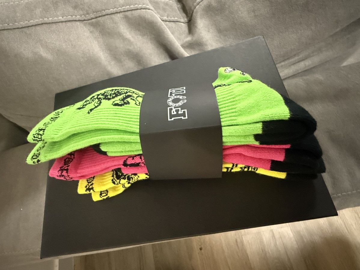 Chrome Hearts Chrome Hearts Foti Socks Neon Size 44 - 4 Thumbnail