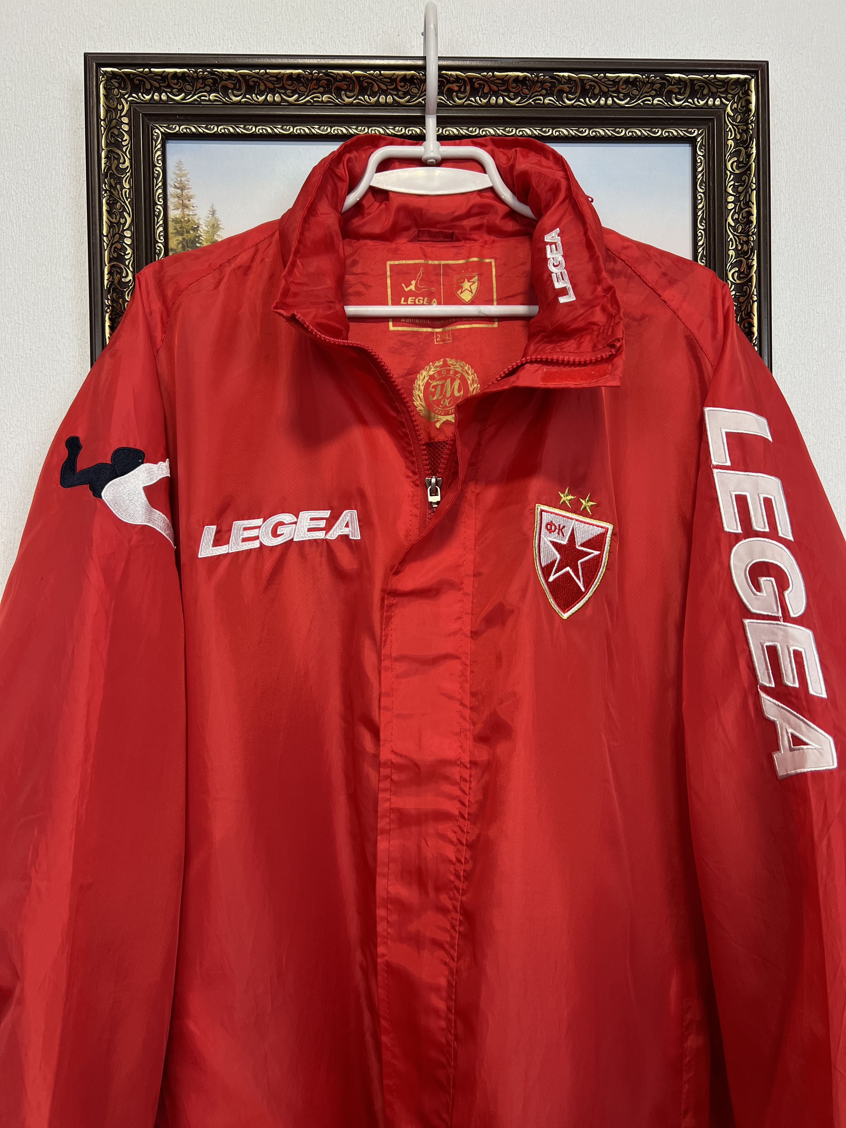 Vintage Red Star Belgrade Crvena Zvezda Football Jacket Windbreaker Size US XXL / EU 58 / 5 - 2 Thumbnail