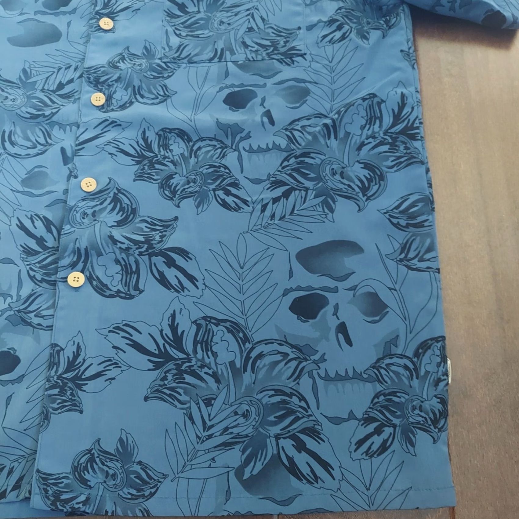Sideout Sideout Shirt Mens M Men Short Sleeve Pocket Blue Black Floral Dress Size Size 40R - 3 Thumbnail