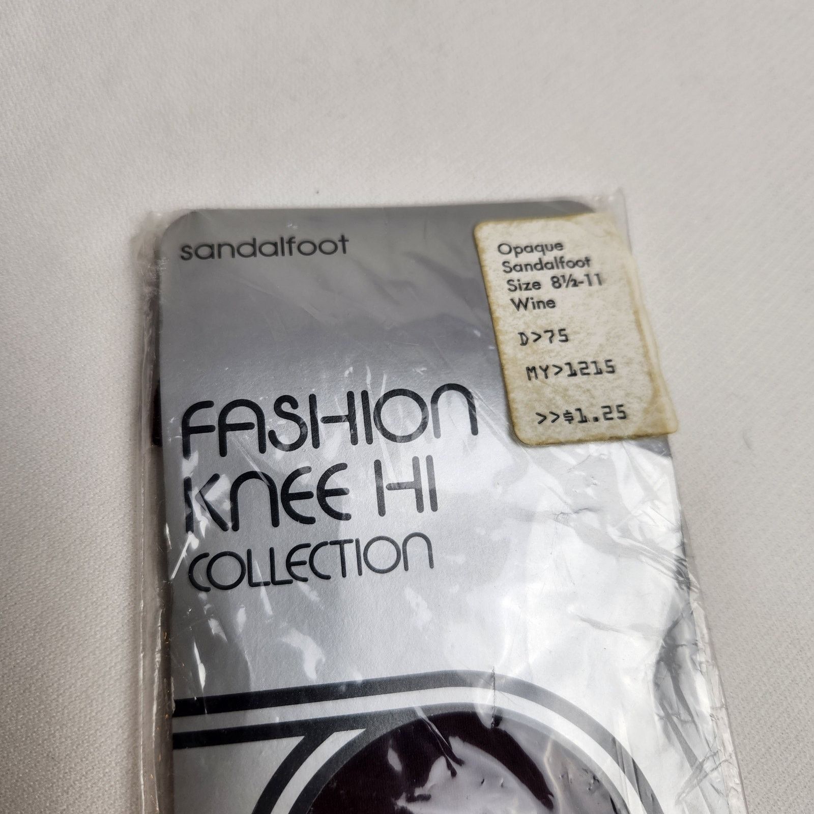 Sears Vintage Wine Knee Hi Trouser Socks Sandal Foot Sears 8.5-11 Size ONE SIZE - 2 Thumbnail