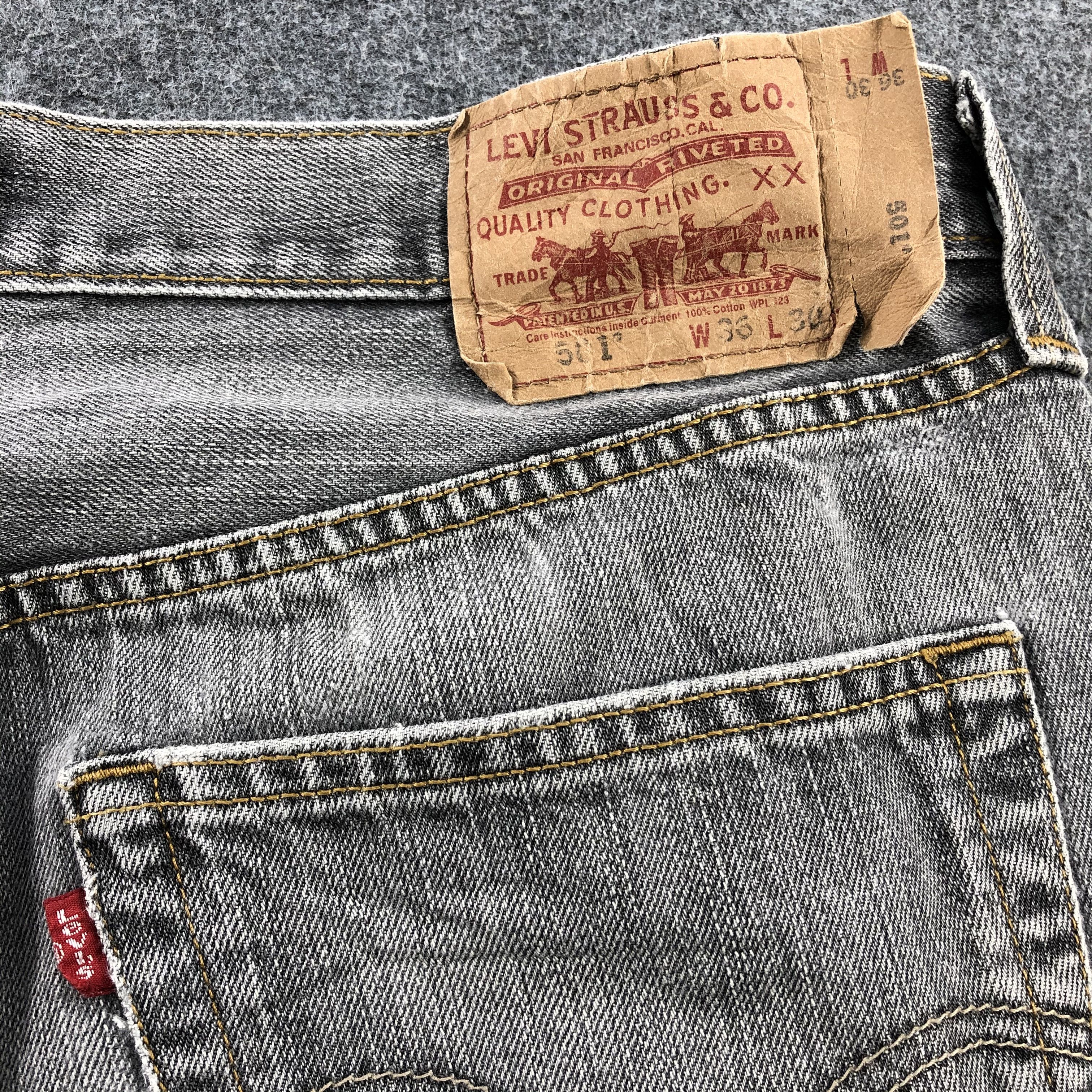 Levi's × Vintage Vintage Y2k Faded Black Levis 501 Jeans-JM1650 Size US 36 / EU 52 - 7 Thumbnail