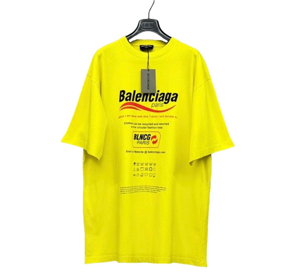 Balenciaga Balenciaga Wave Logo T-Shirt Yellow Size XXS Size US XXS / EU 40 - 1 Thumbnail