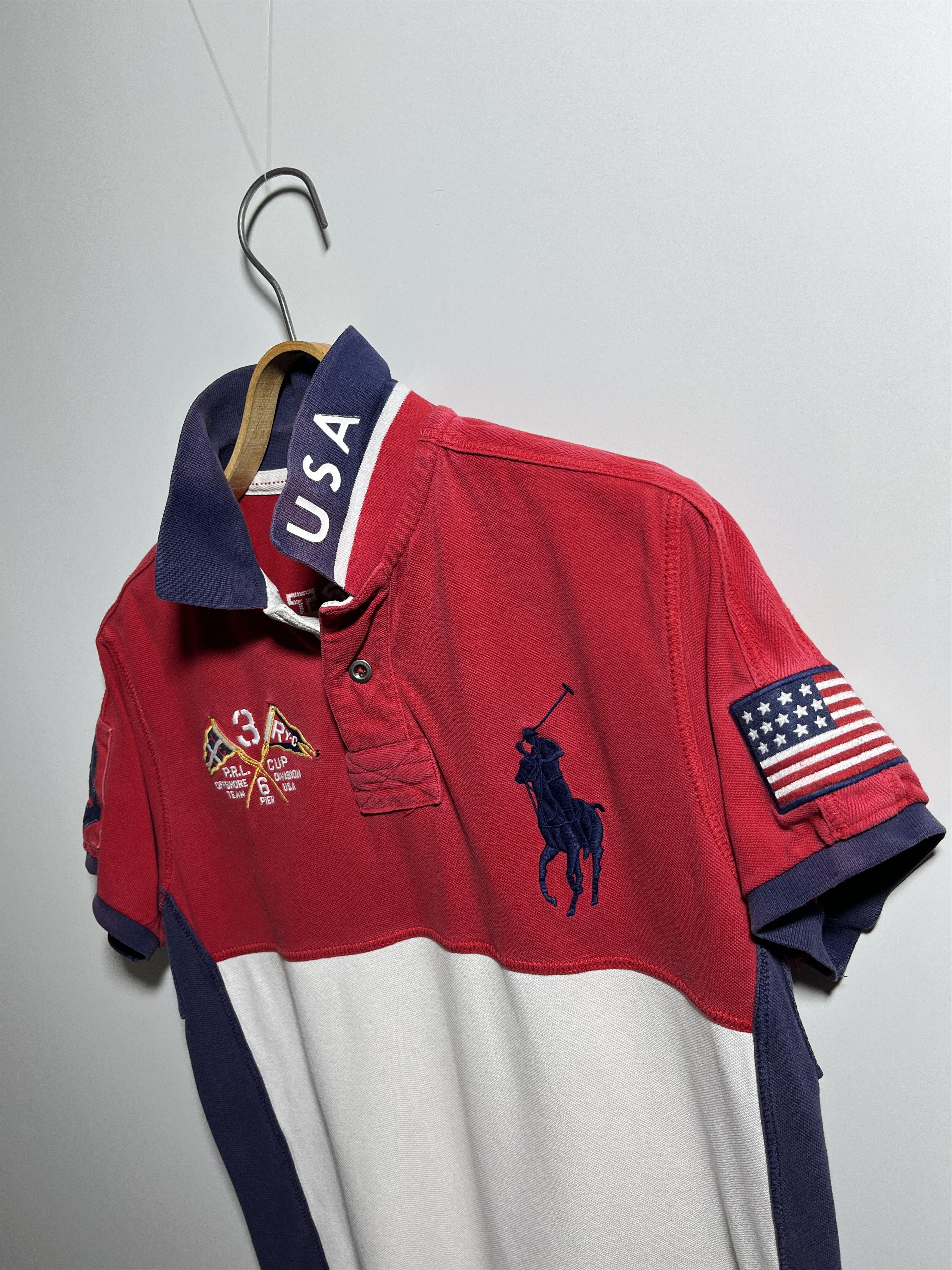 Polo Ralph Lauren Distressed Polo Ralph Lauren #3 United States Team Shirt Size US L / EU 52-54 / 3 - 4 Thumbnail