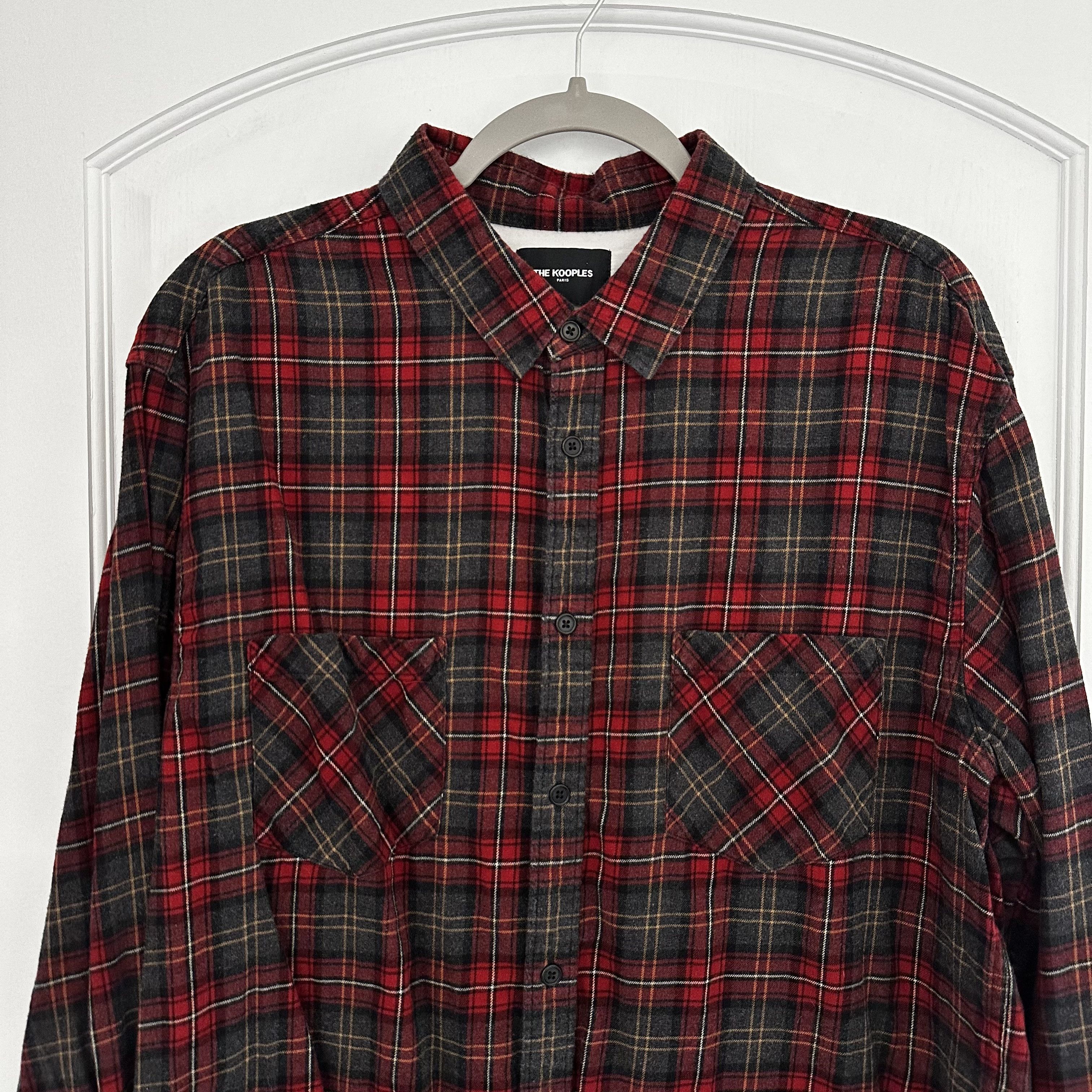 The Kooples The Kooples Flannel Check Buttondown Shirt (Japanese Cloth) Size US XL / EU 56 / 4 - 3 Thumbnail