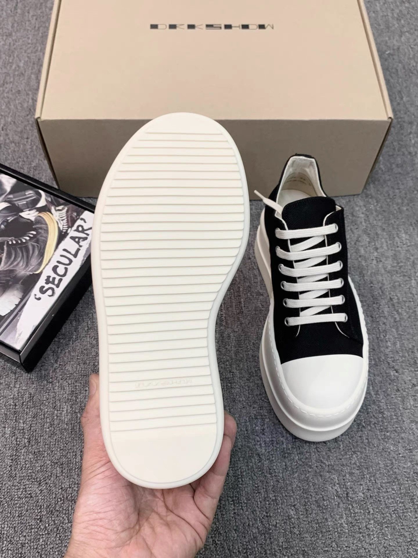 Rick Owens Rick Owens Drkshdw Canvas Low-Top Big Converse K34 Size US 6 / IT 36 - 8 Thumbnail
