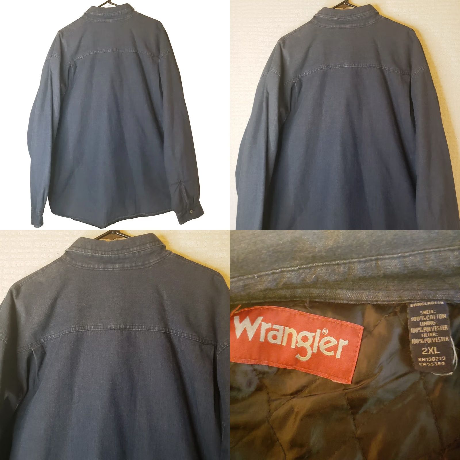Wrangler Wrangler Shacket Men's 2XL Blue Canvas Quilted Insulated Button Up Shirt Jacket Size US XXL / EU 58 / 5 - 8 Thumbnail