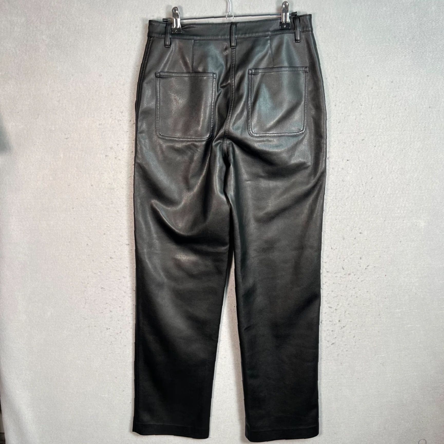 Aritzia Aritzia Wilfred Free Black Faux Leather Straight Leg Pants Size 6 Size 28" / US 6 / IT 42 - 2 Thumbnail