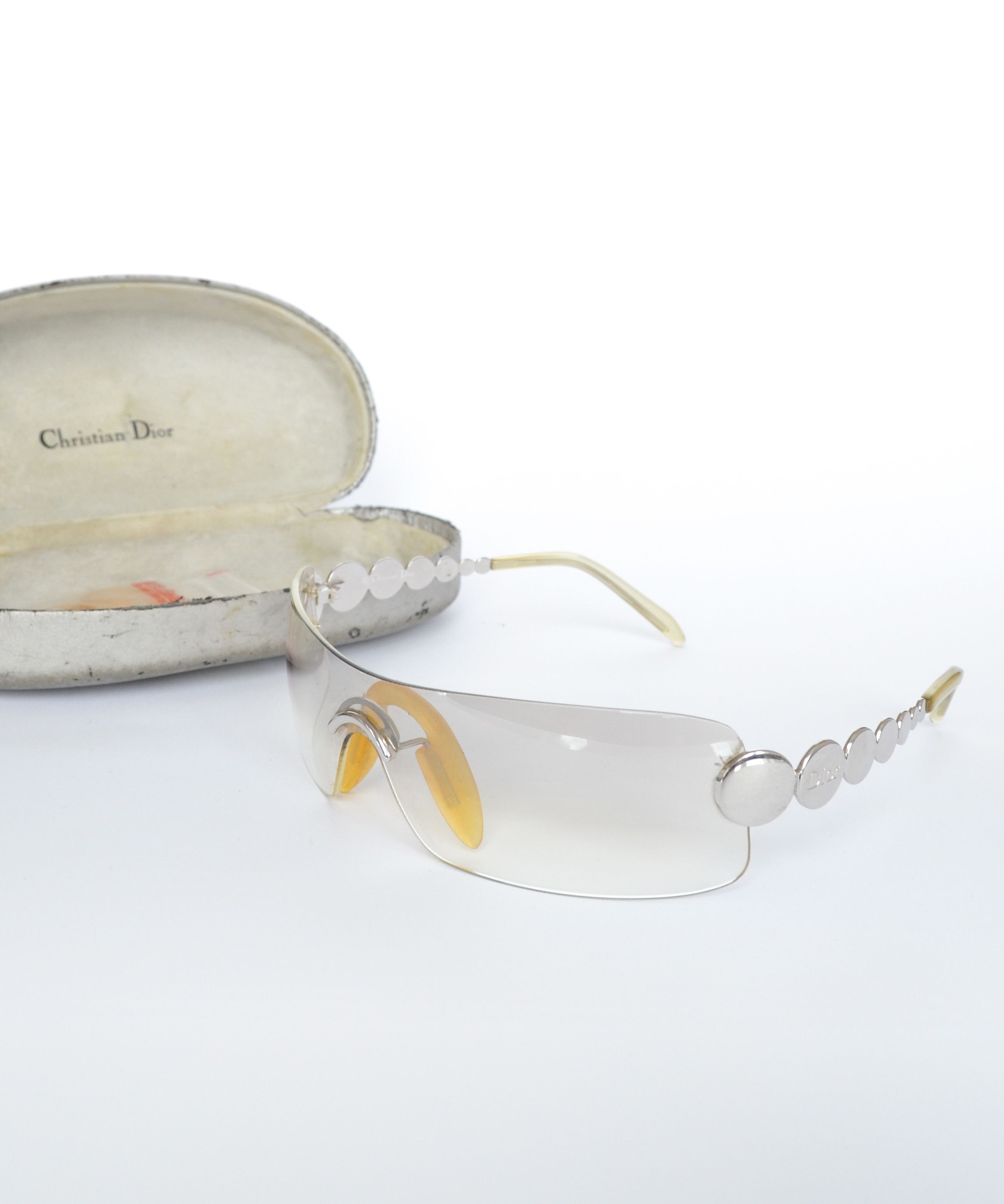 Dior 🔴 DIOR Sunglasses Millenium Silver Yellow Glasses 22G y2k Size ONE SIZE - 6 Thumbnail